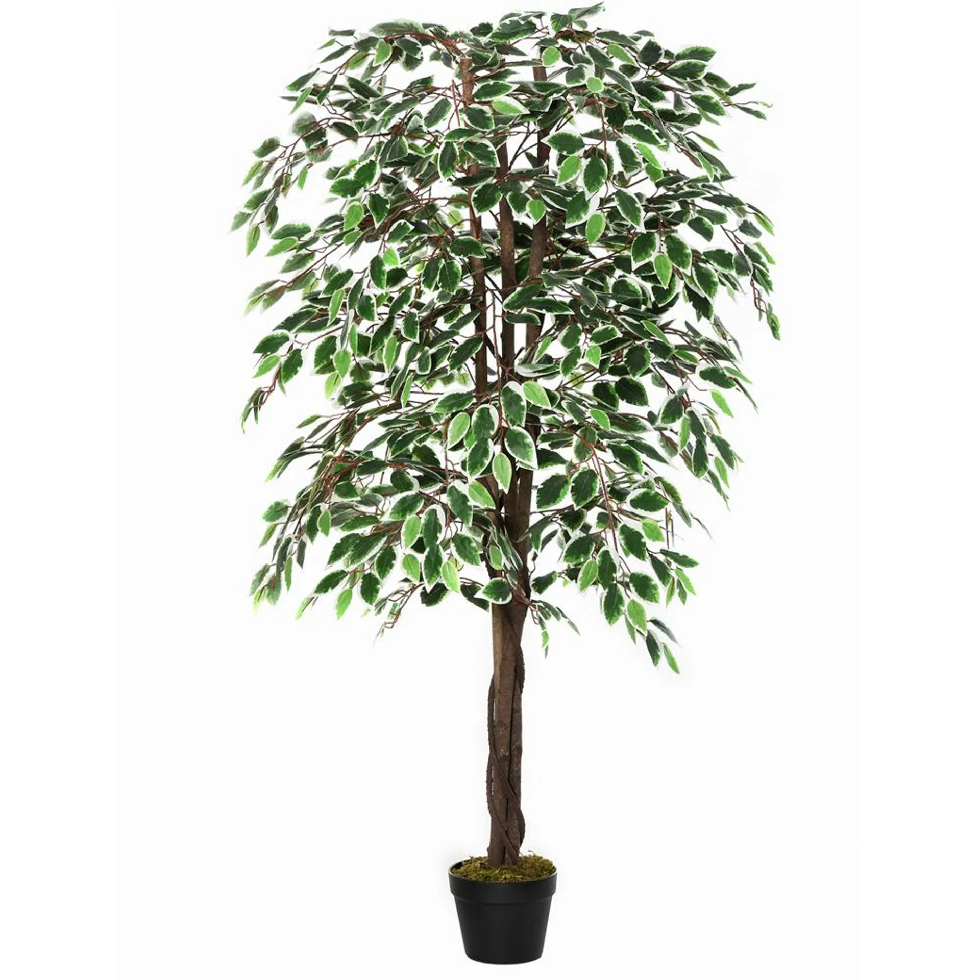 Outsunny Ficus Tree Artificial Plant In Pot 5.2ft