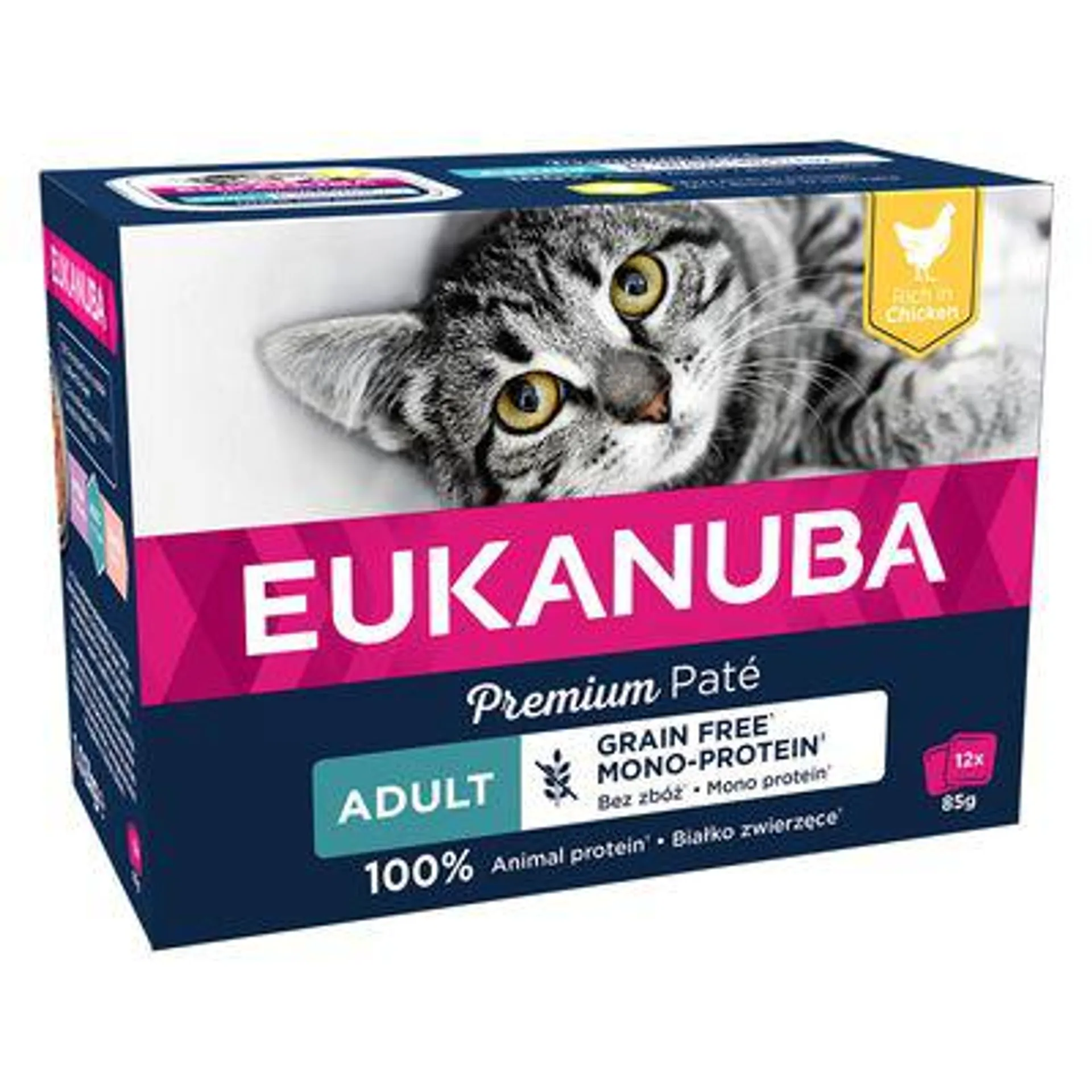 24 x 85g Eukanuba Grain Free Wet Cat Food - 20 + 4 Free!*