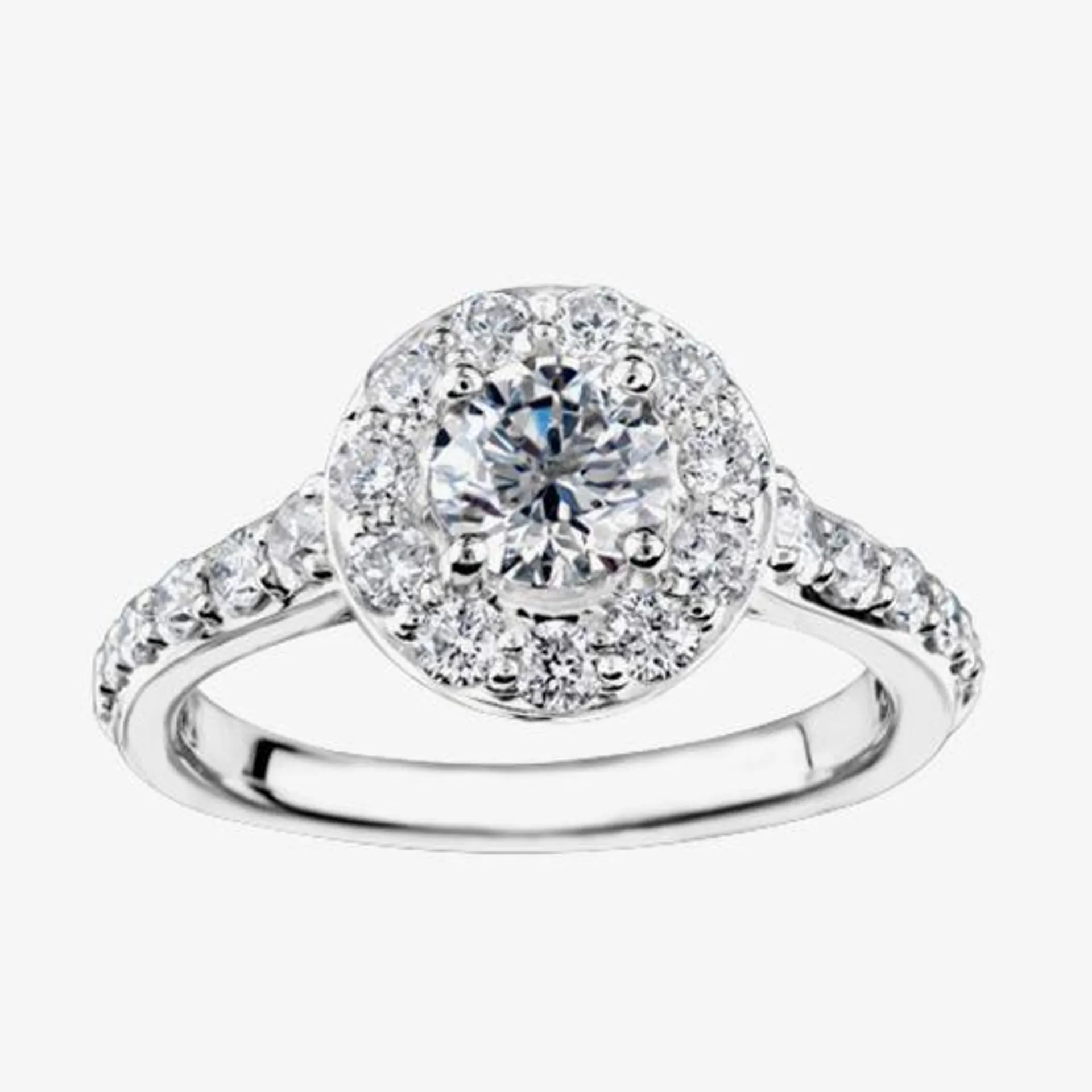 9ct White Gold 0.50ct Diamond Halo Ring 3816WG/50-9