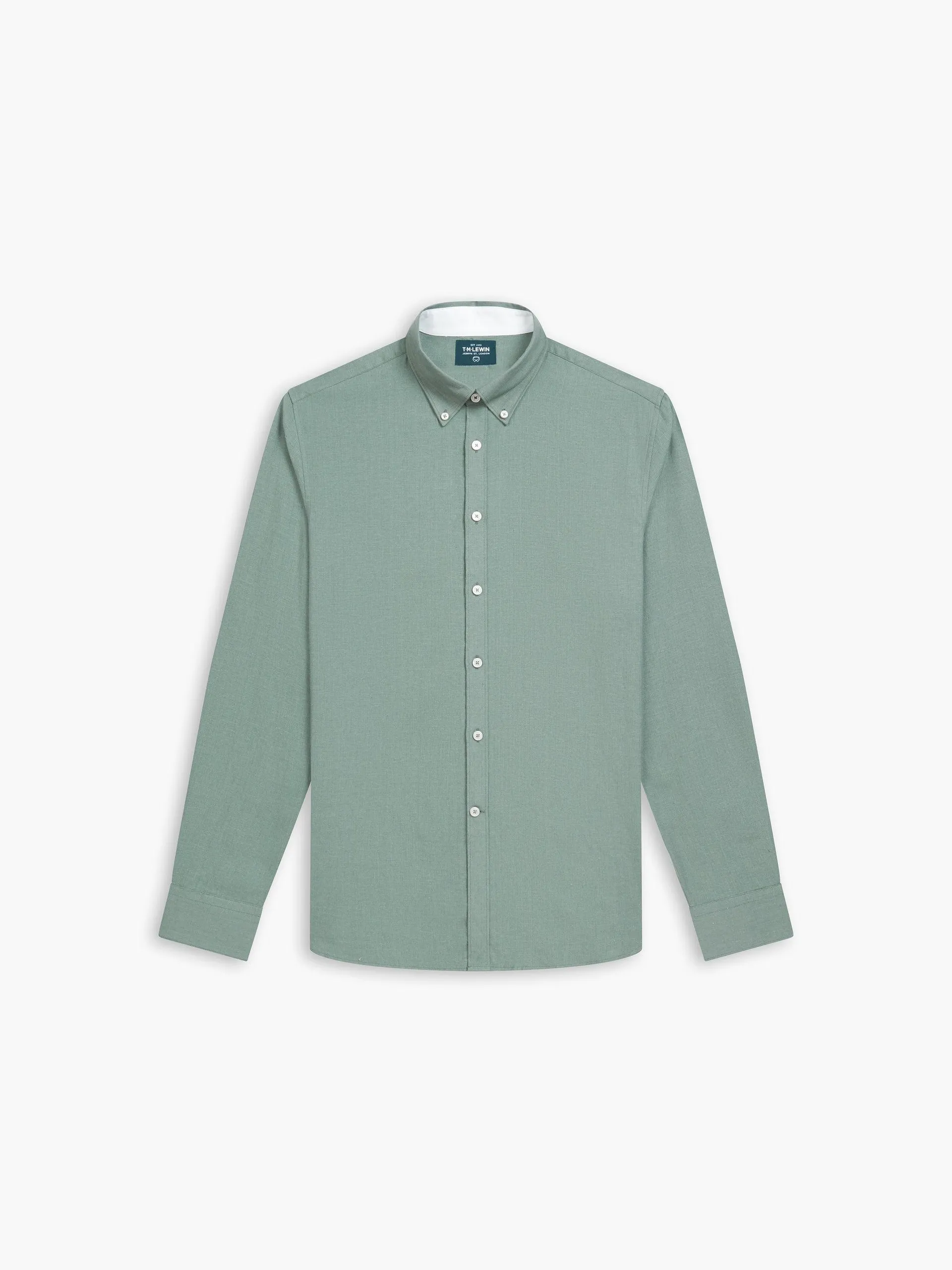 Slim Fit Mint Linen Modal Shirt