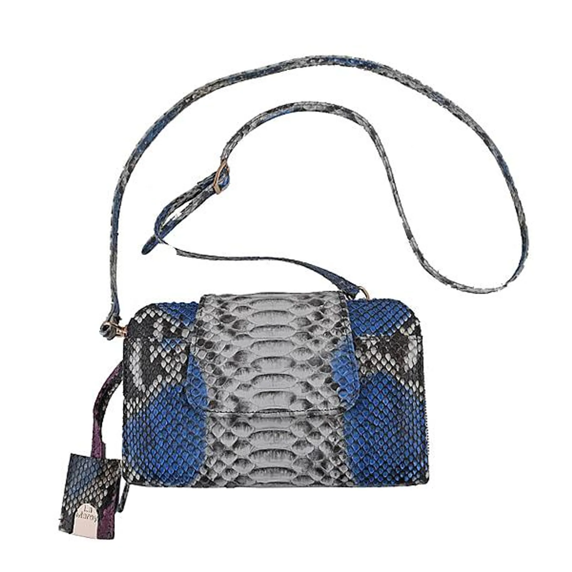 La Marey Python Leather Wallet - Blue