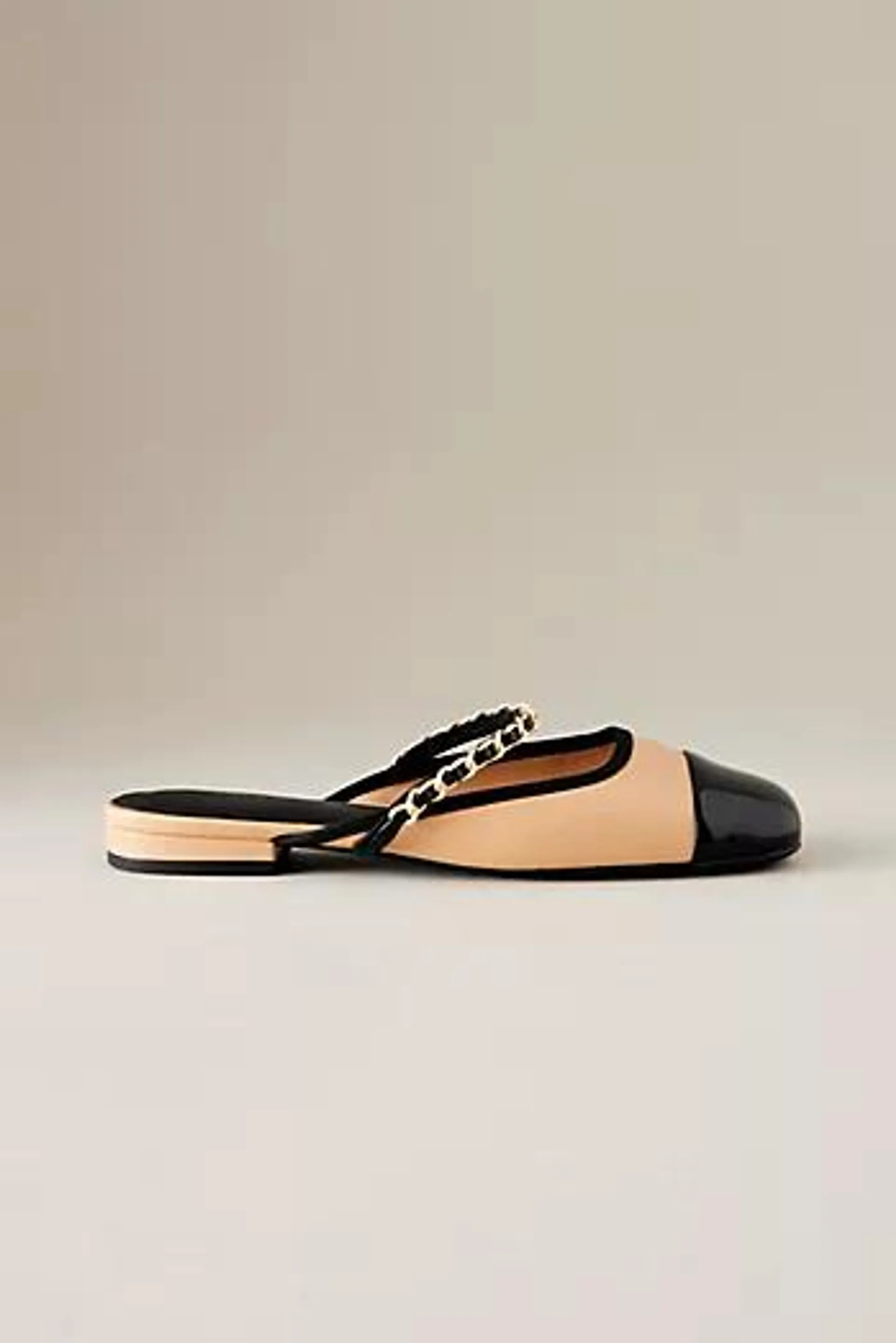 Charles & Keith Slingback Patent Faux Leather Flat Mules