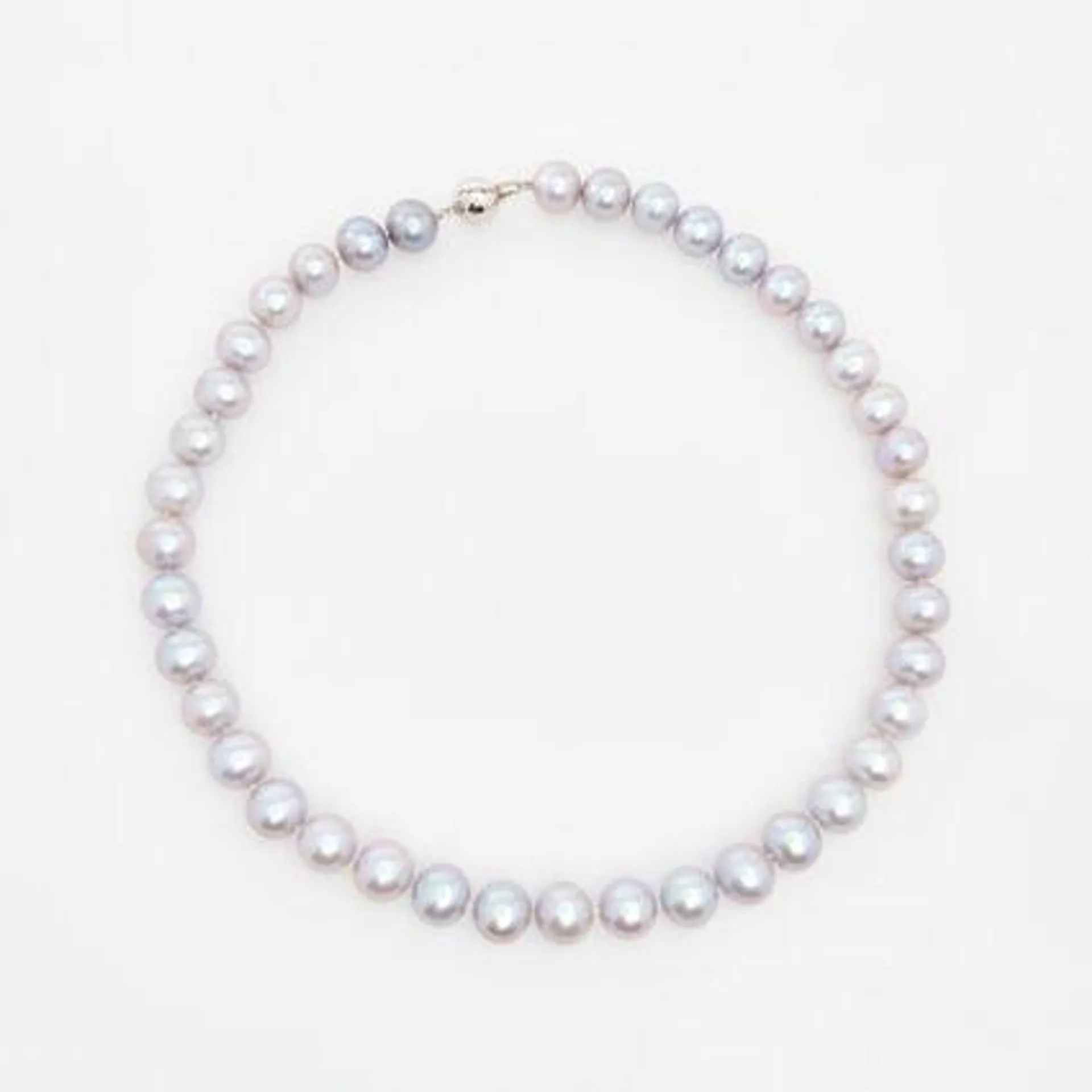 Silver Tone Pearl 9ct White Gold Necklace