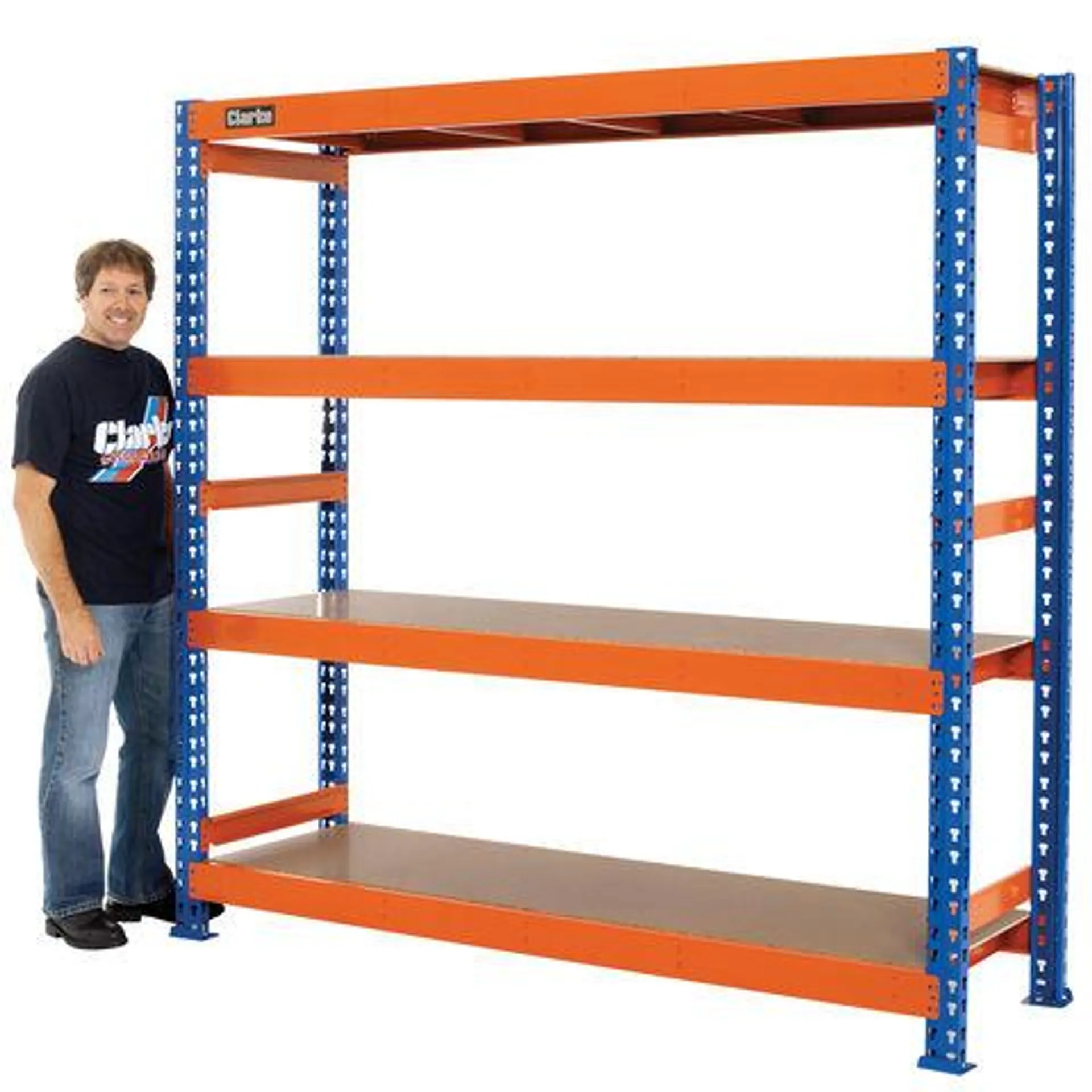 Clarke CS4600BO Heavy Duty Boltless Shelving (Blue & Orange)