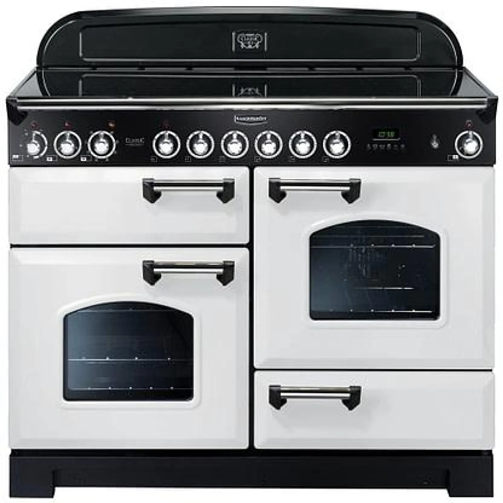 Rangemaster CDL110ECWH/C Classic Deluxe 110cm Ceramic Range Cooker 114150 – WHITE