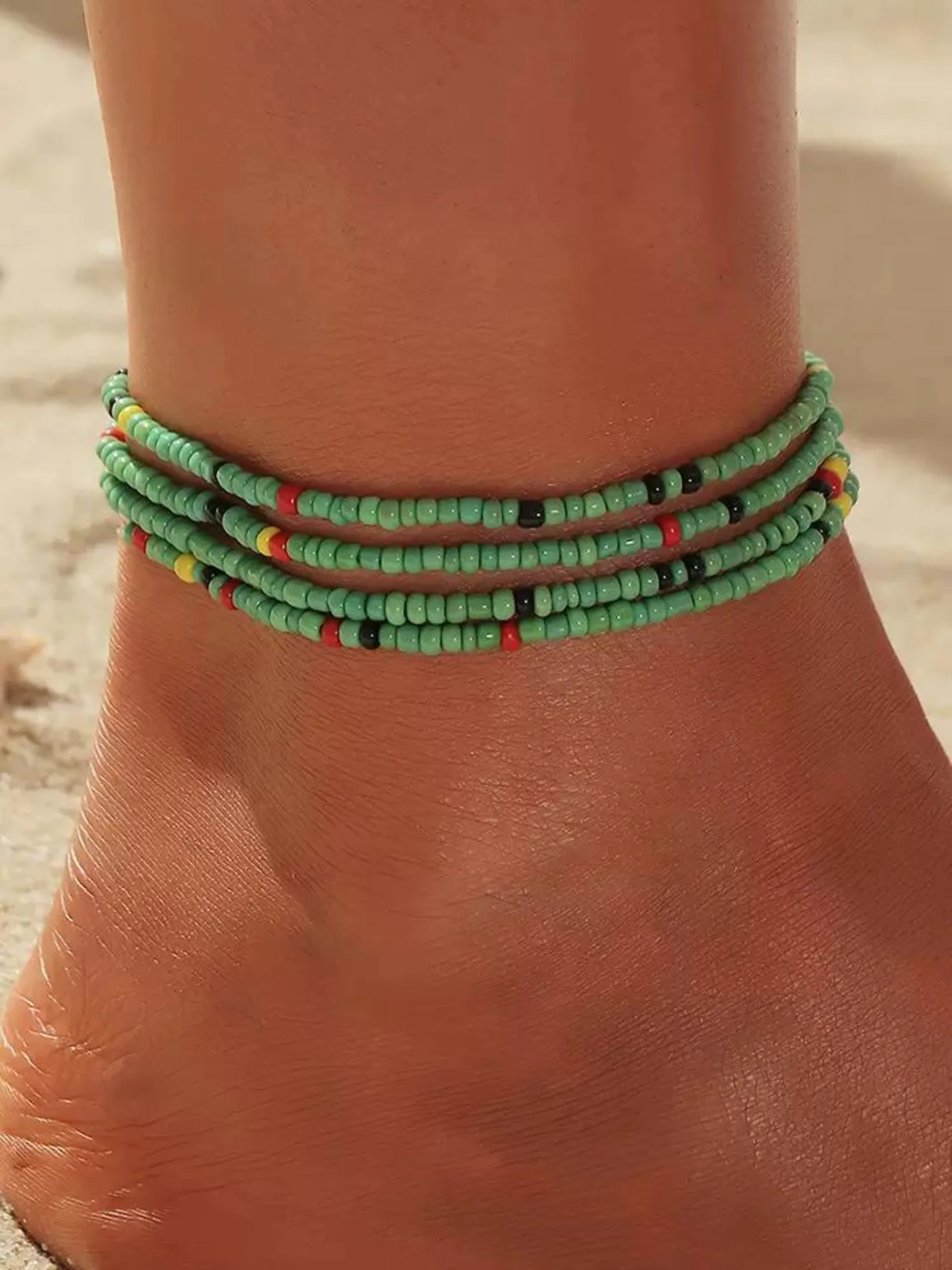 Bohemian Anklet Corful Beaded Layered Bikinis Ankle Bracelet