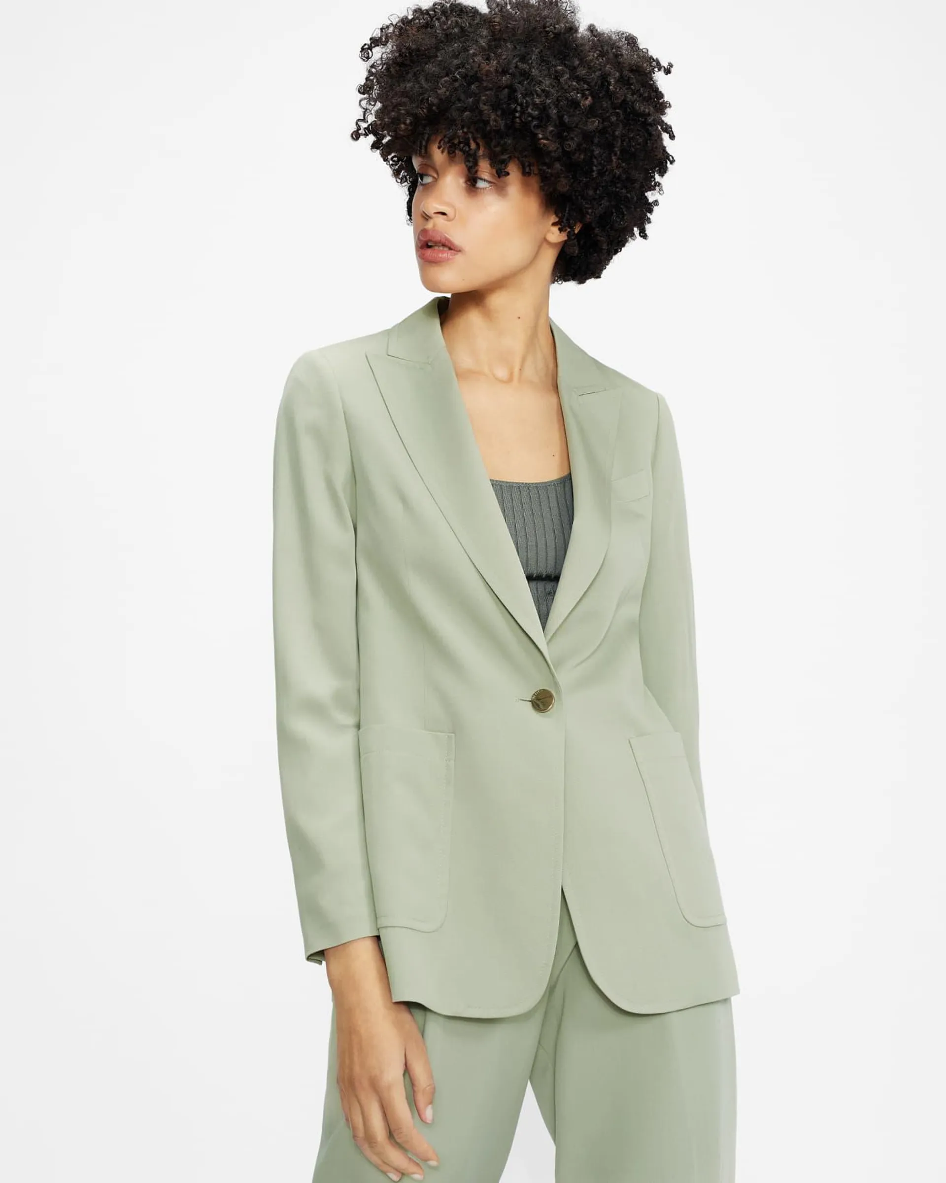 Relaxed Fit Blazer With Patch Pockets