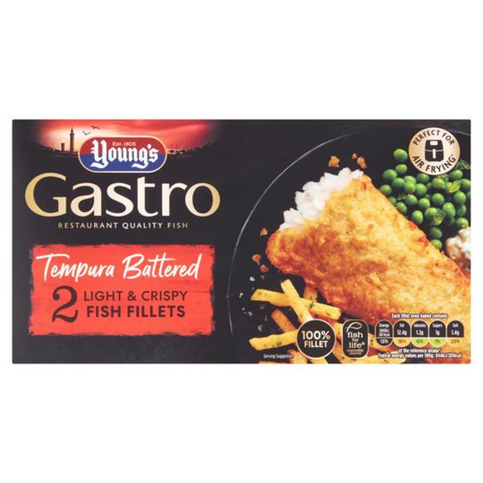 Young's Gastro Tempura Battered 2 Light & Crispy Fish Fillets 270g