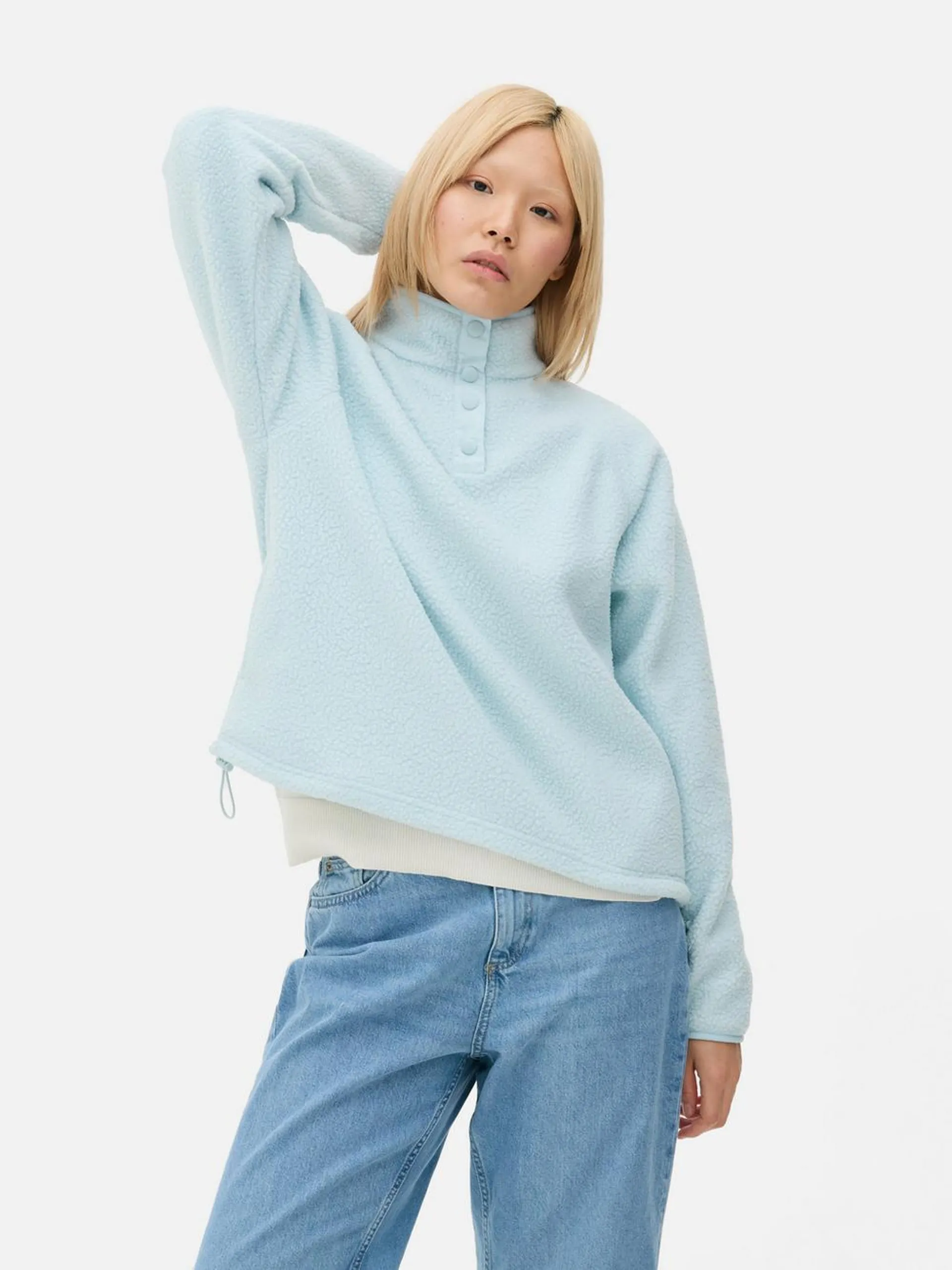 Funnel Neck Fleece Sweatshirt