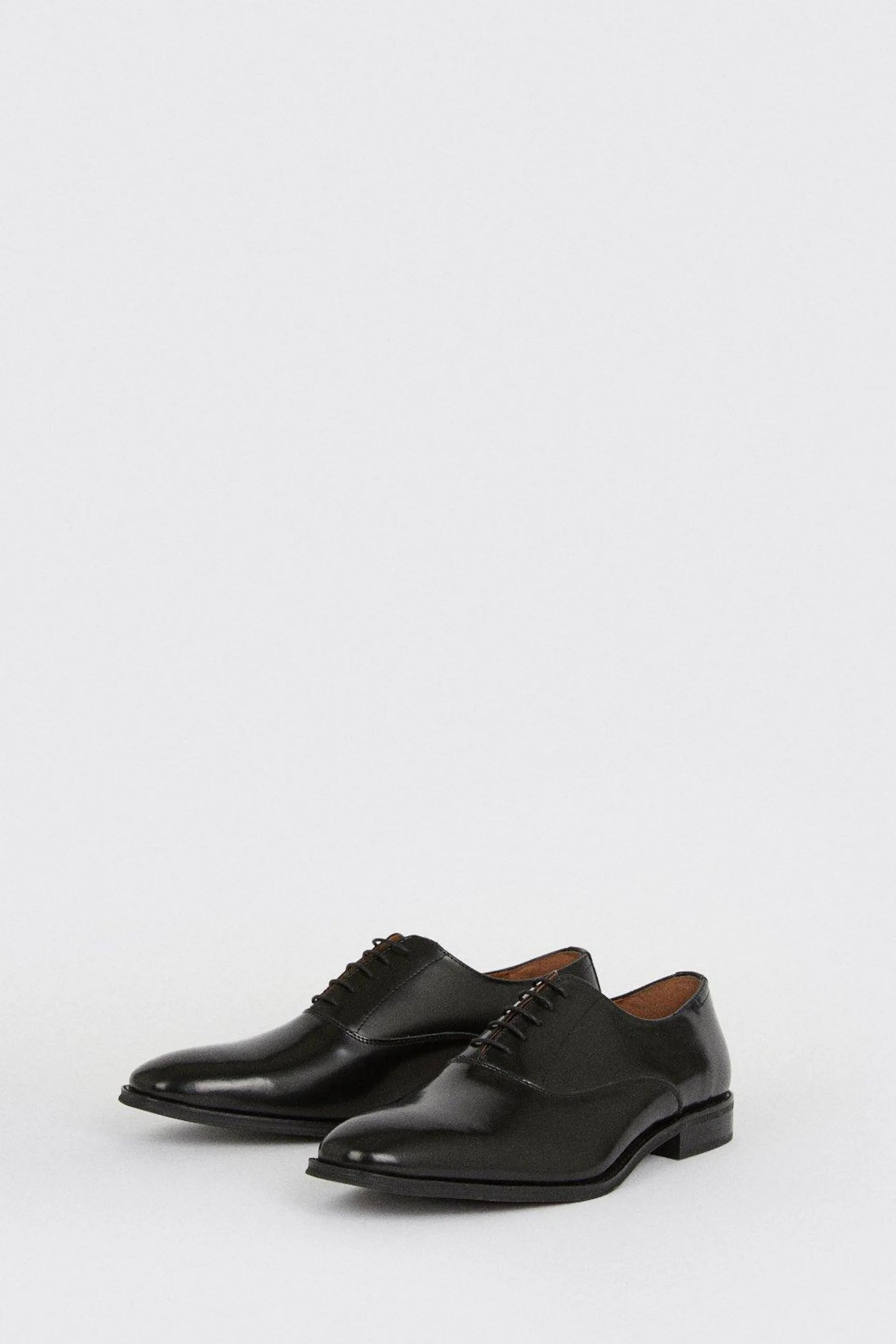 Black 1904 Leather Plain Oxford Shoes