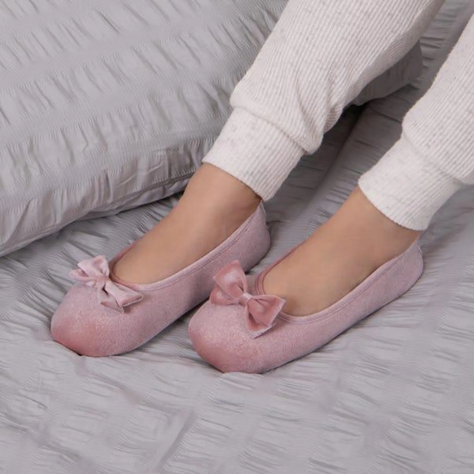 Isotoner Sparkle Velour Ballet Slippers