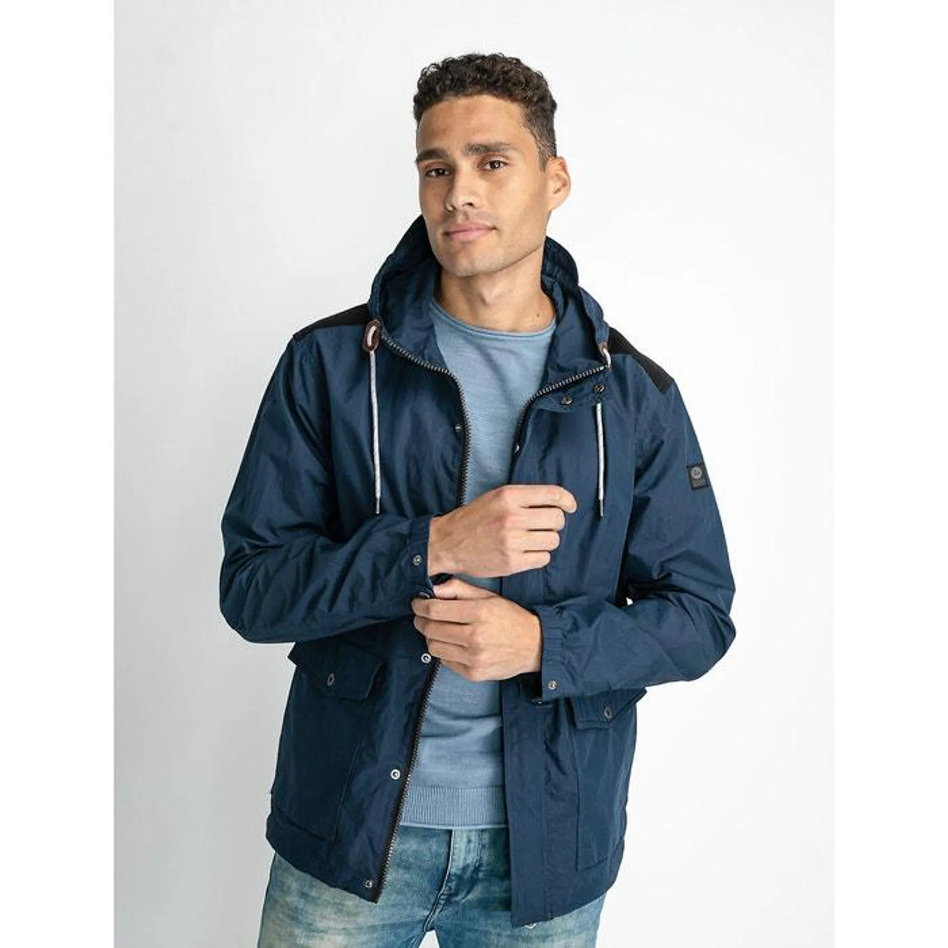 Lightweight Hooded Parka in Cotton Mix
