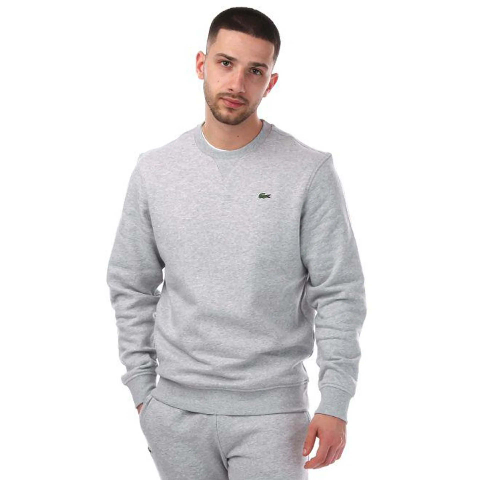 Lacoste Mens Sport Cotton Blend Fleece Sweatshirt in Grey