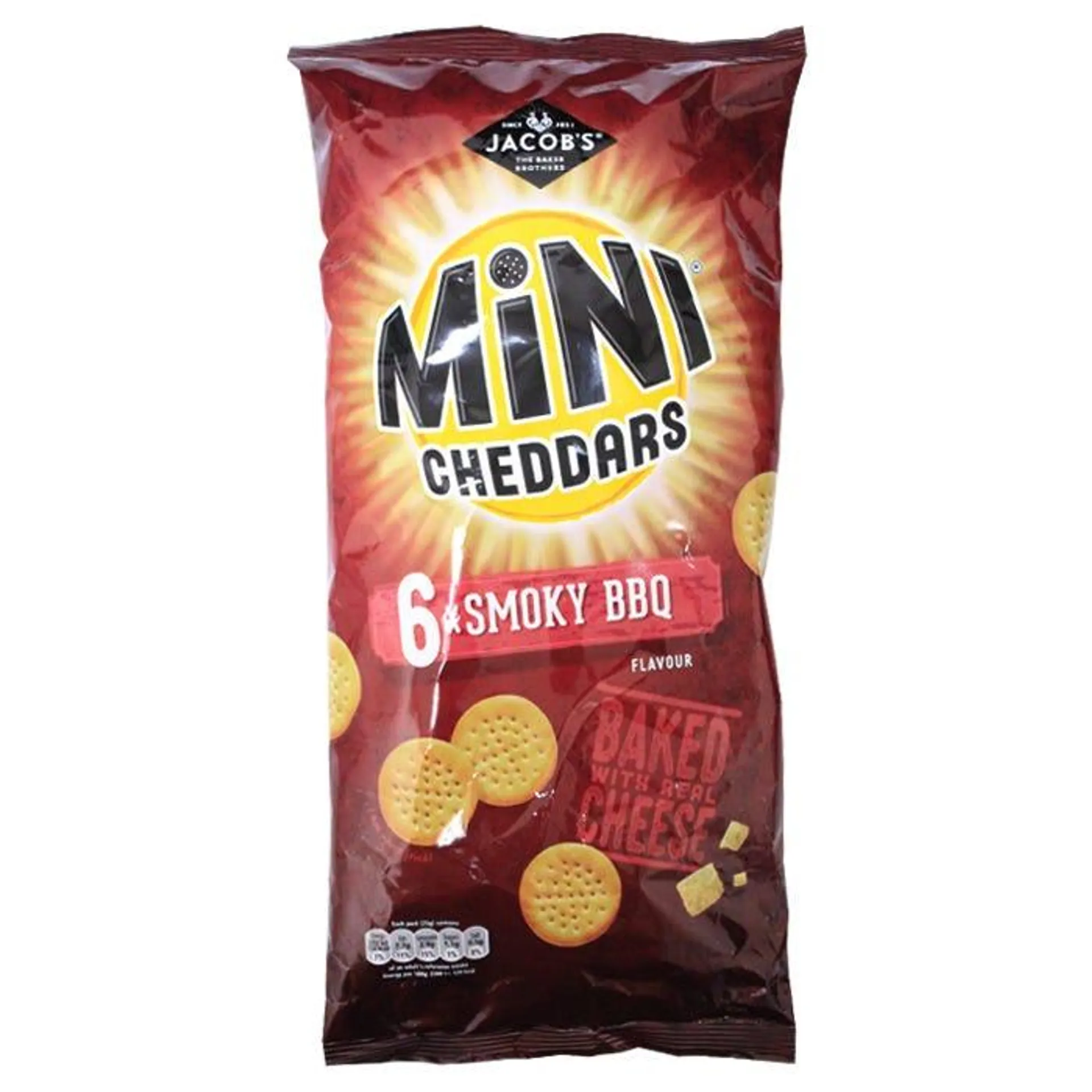 Jacob's Mini Cheddars BBQ, 138g (Pack of 6)