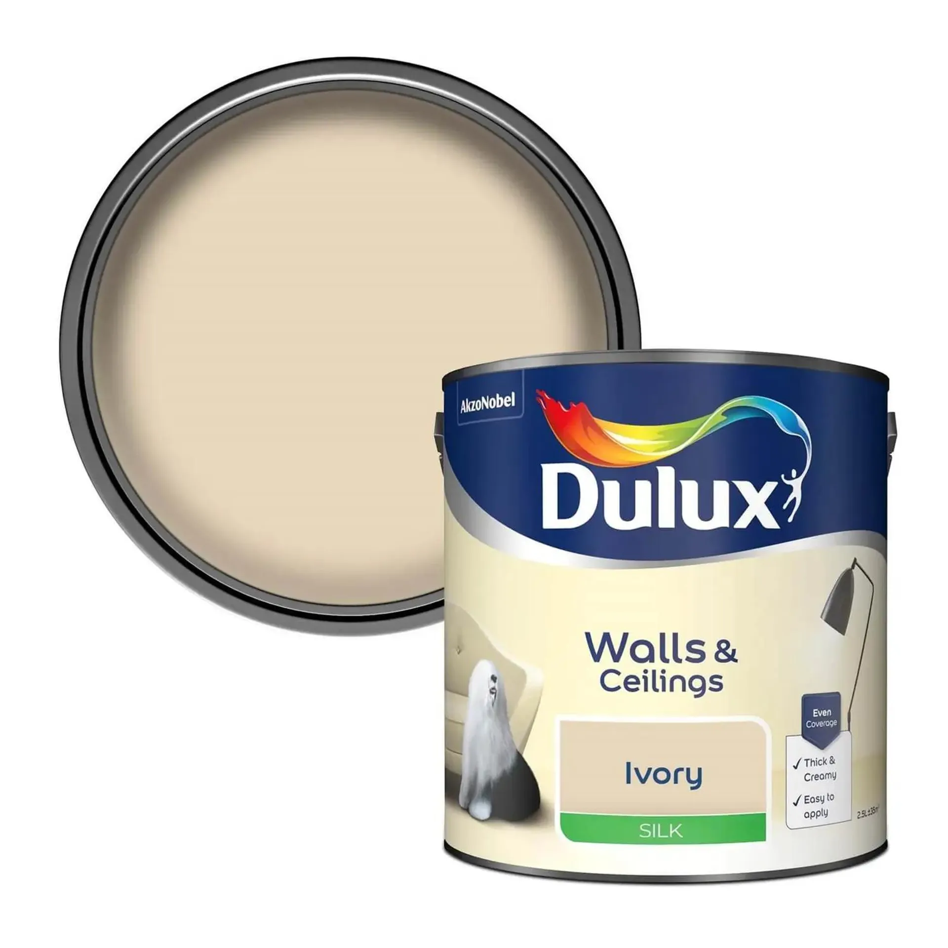 Dulux Ivory - Silk Emulsion Paint - 2.5L
