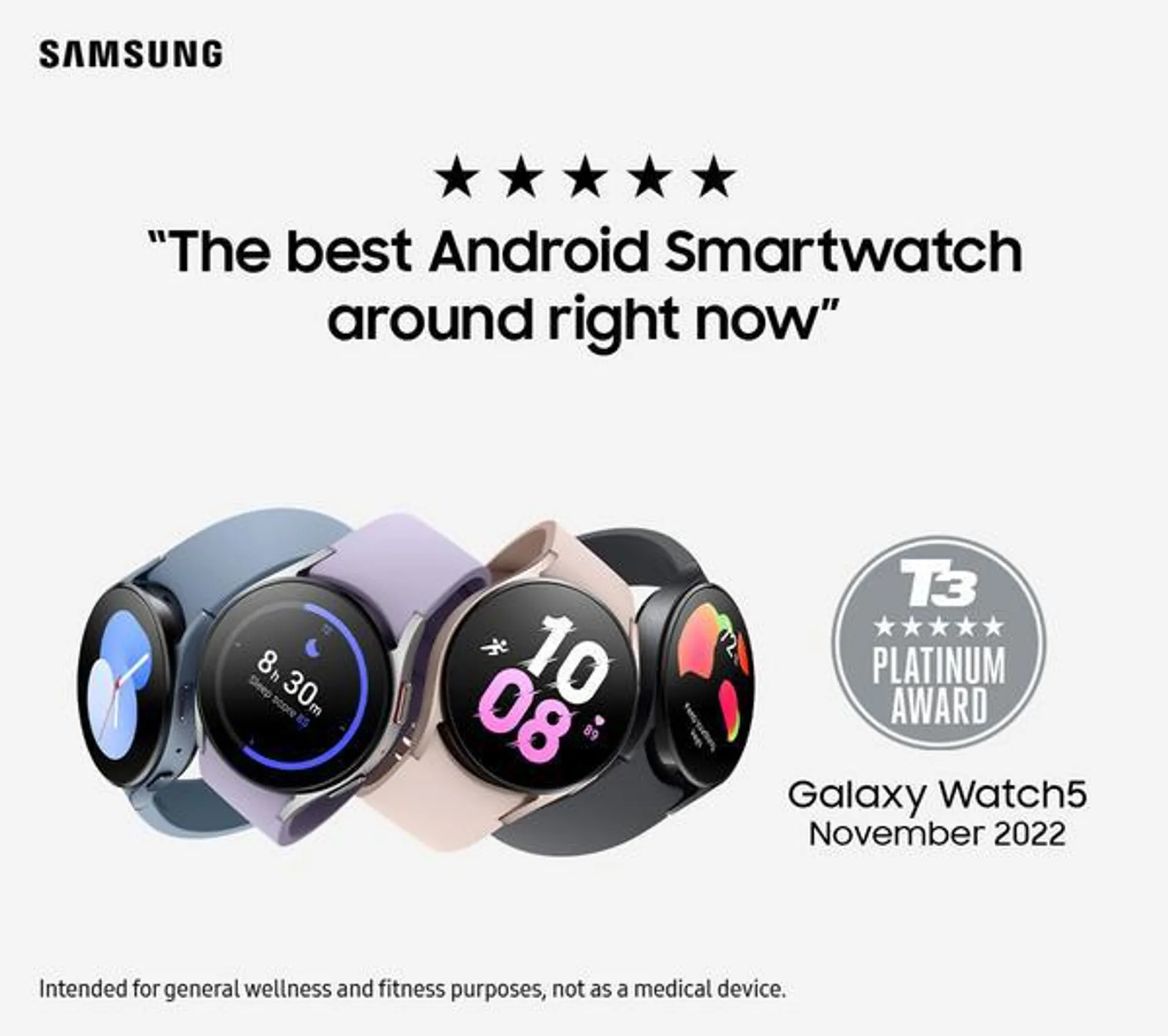 SAMSUNG Galaxy Watch5 BT with Bixby & Google Assistant - Purple, 40mm