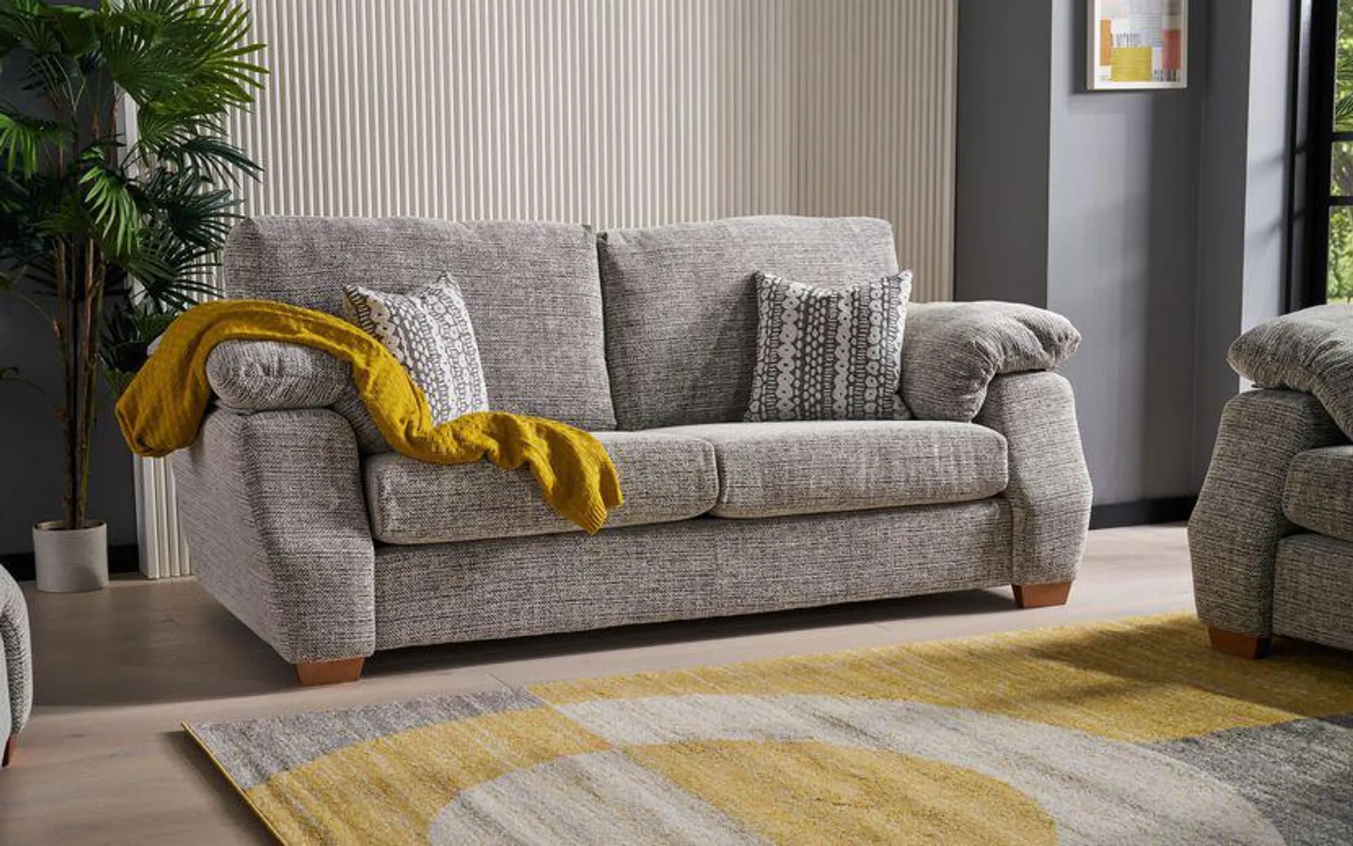 Whisper Fabric 3 Seater Standard Back Sofa