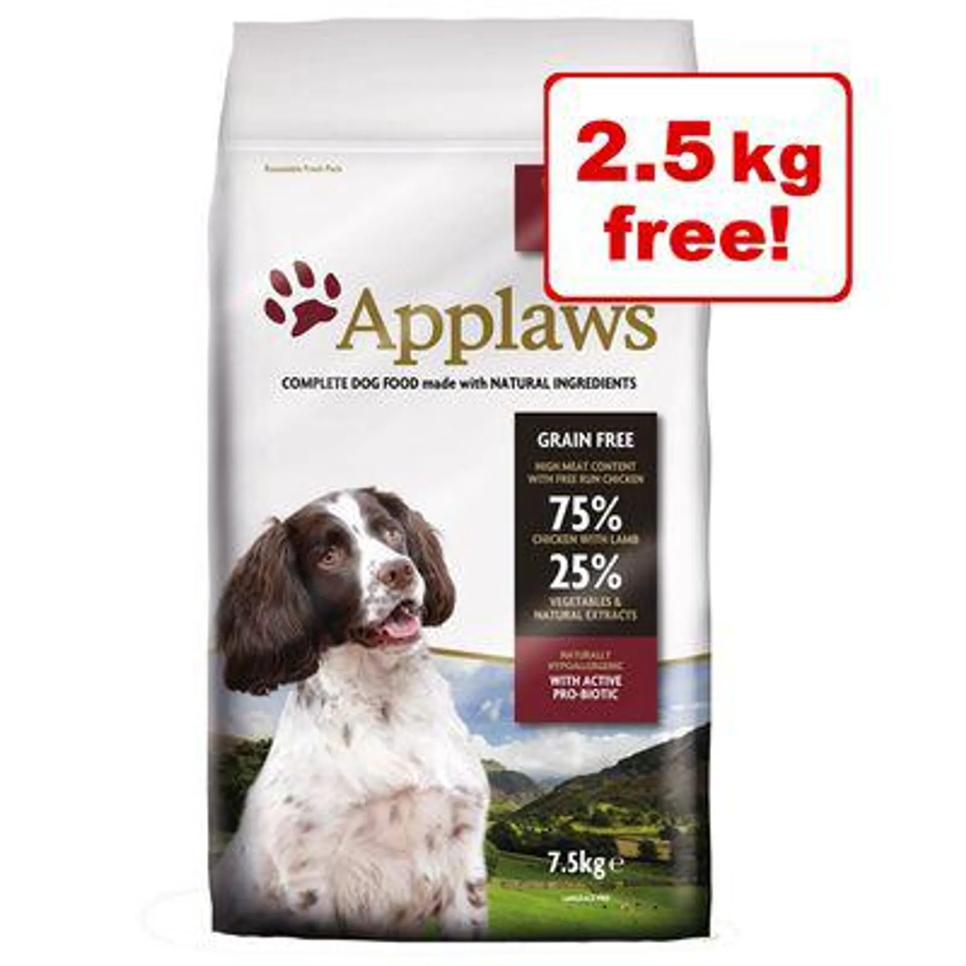 7.5kg Applaws Dry Dog Food - 5kg + 2.5kg Free!*