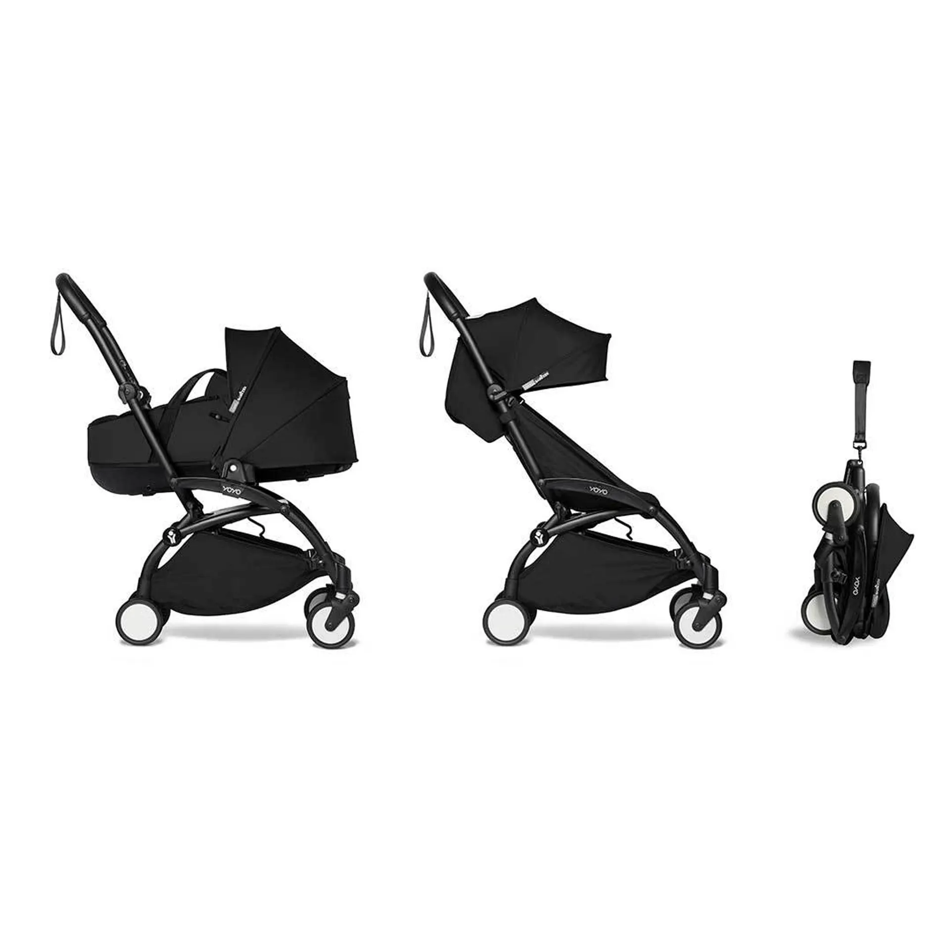 BABYZEN YOYO2 0+ Complete Bassinet Pram Black/Black