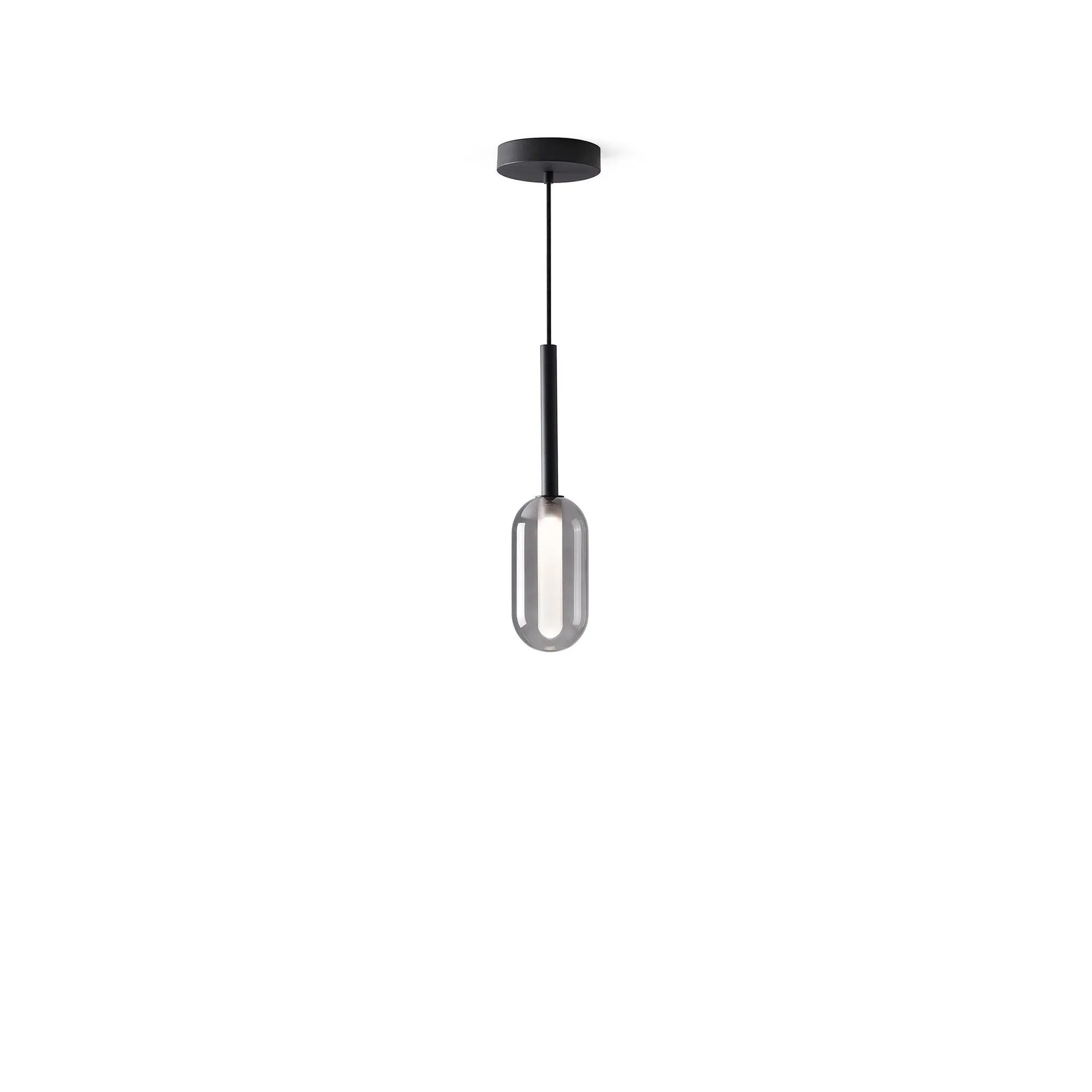 Droplet Dimmable Single Ceiling Light Smoked Glass