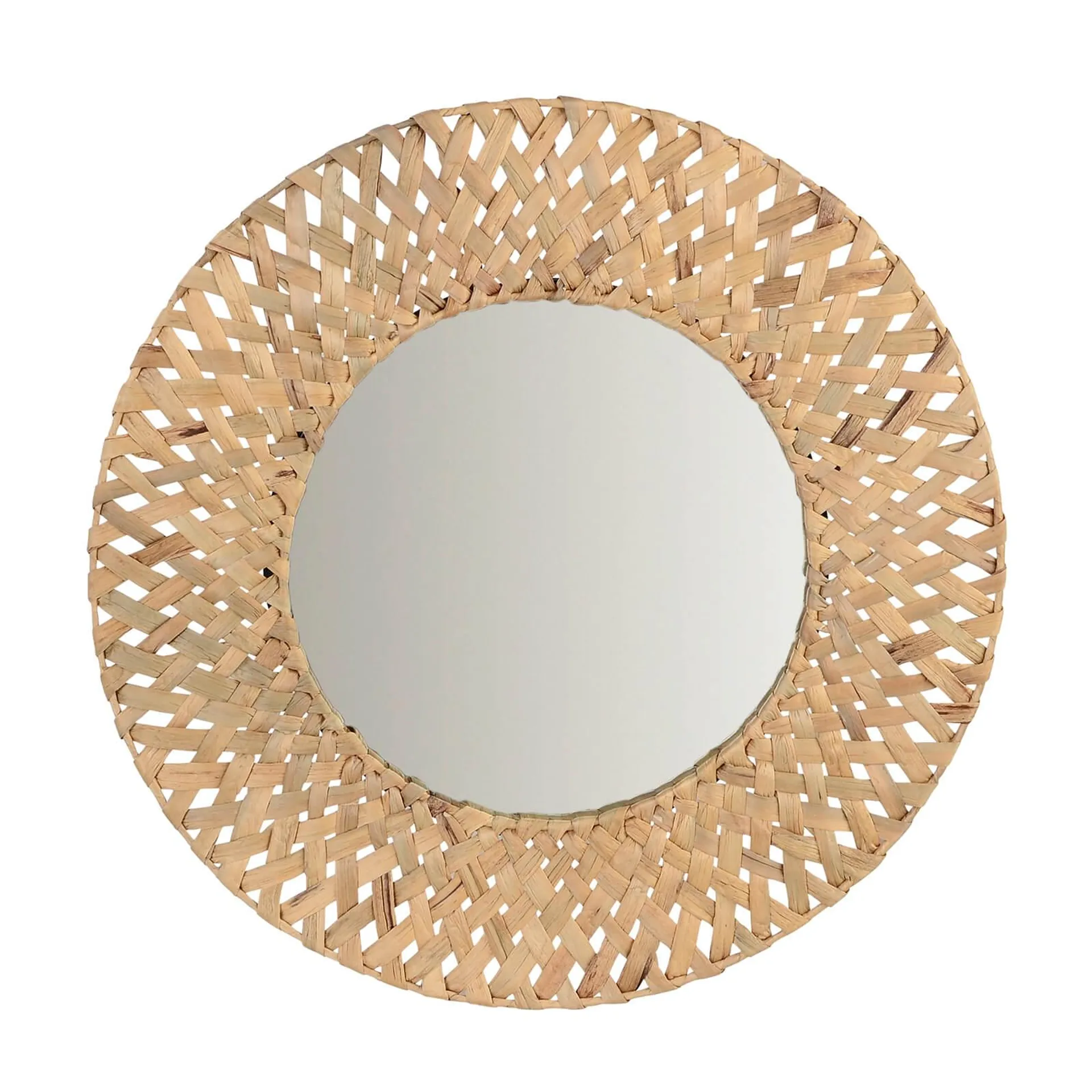 Mumbai Natural Woven Round Mirror