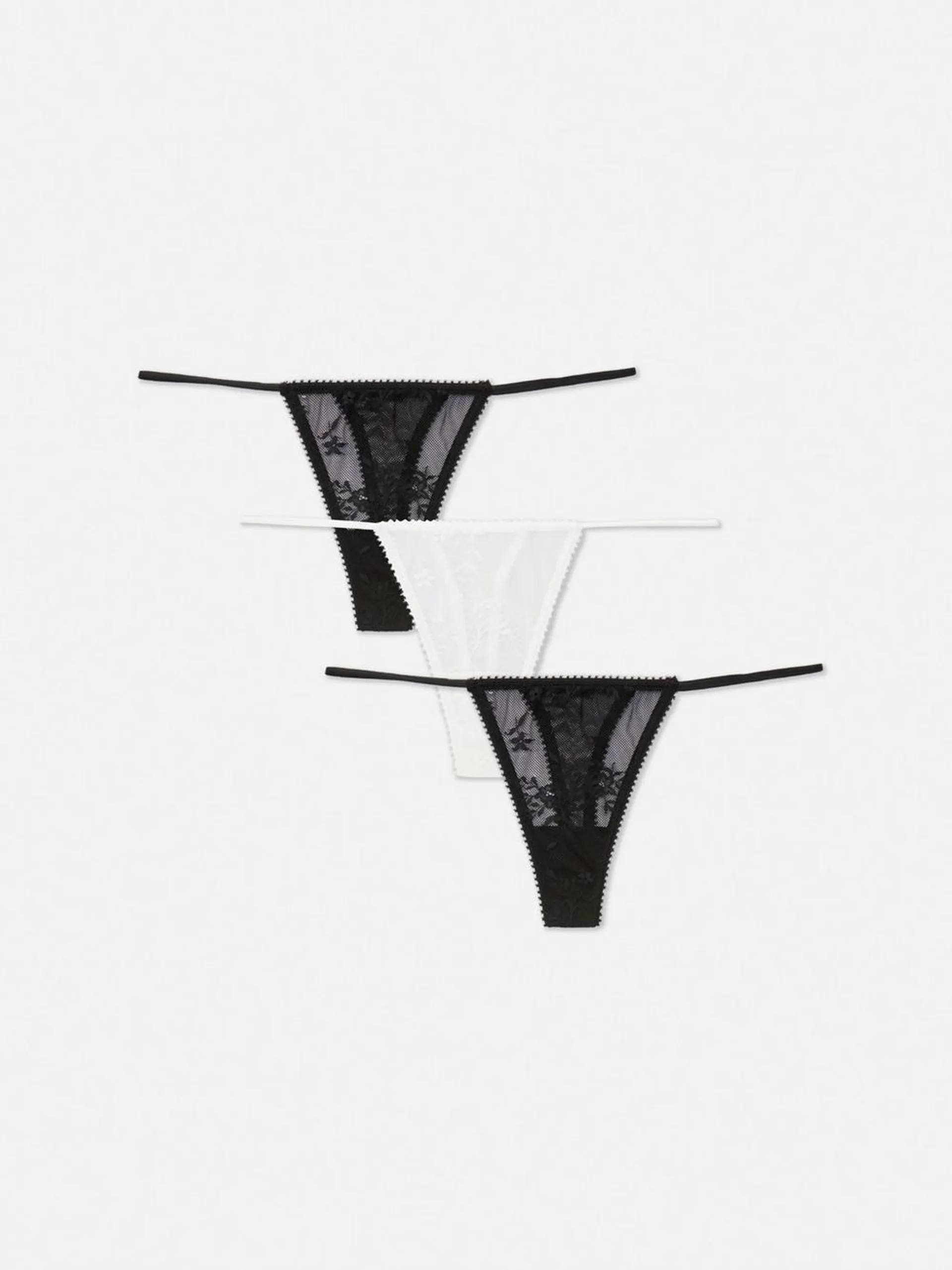 3pk Delicate Lace Thongs