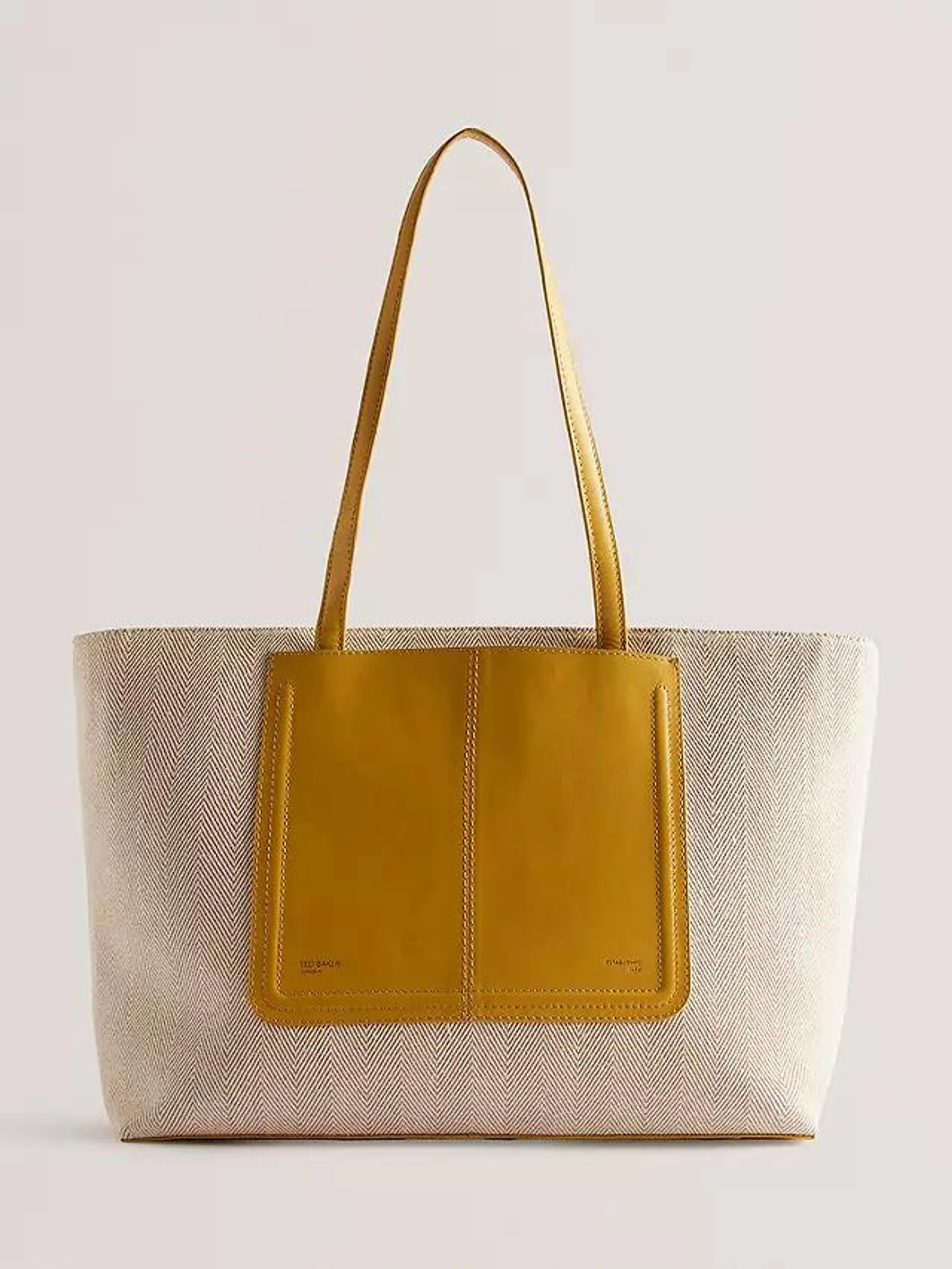 Nishra Canvas Tote Bag, Dark Yellow/Natural