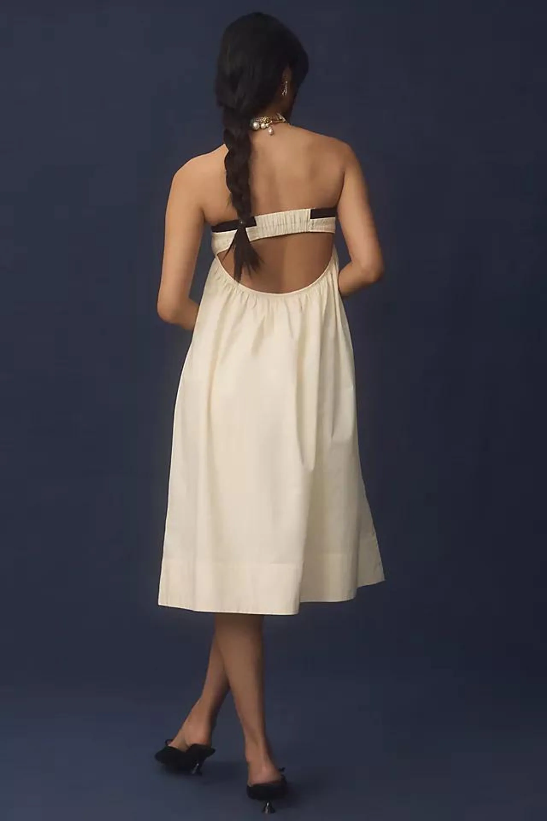 Maeve Strapless Pintuck Open-Back Dress