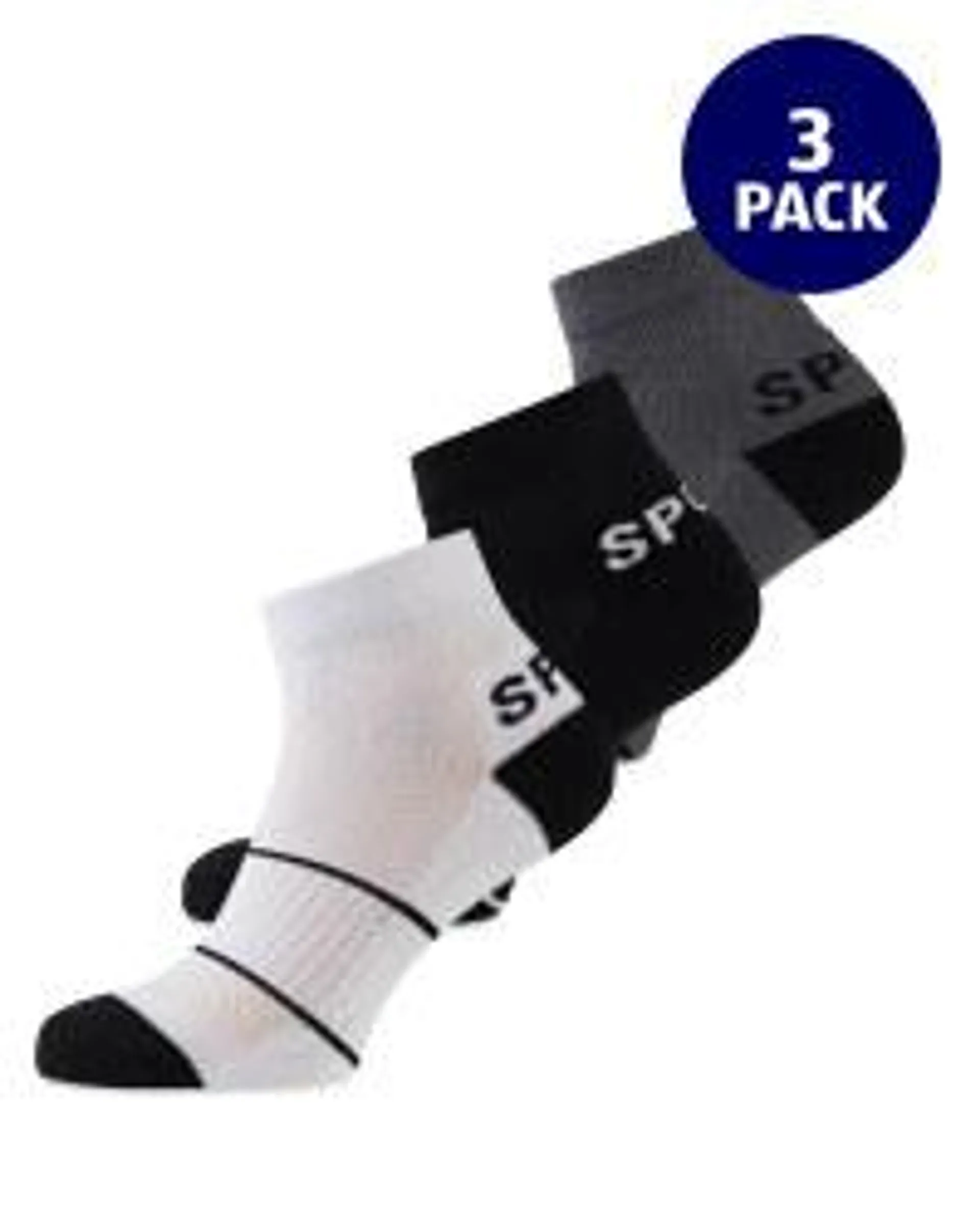 Crane Black Fitness Socks 3 Pack