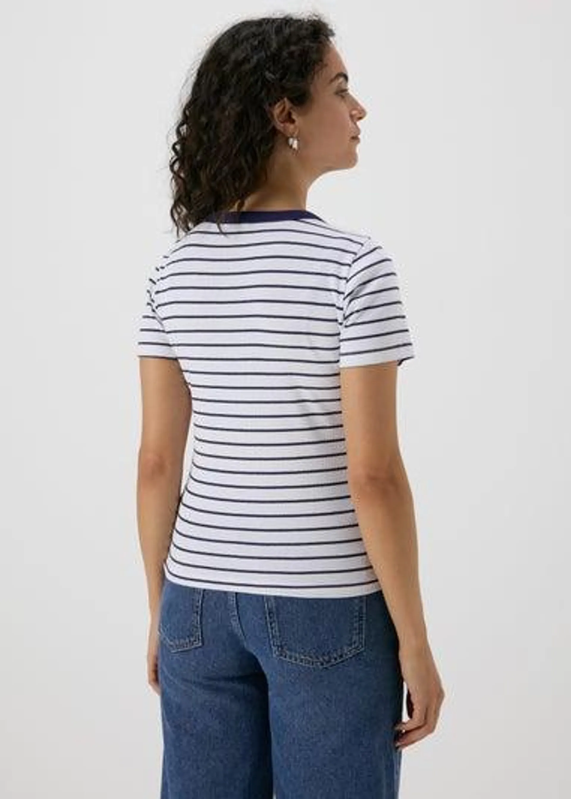 Navy Stripe Ribbed T-Shirt