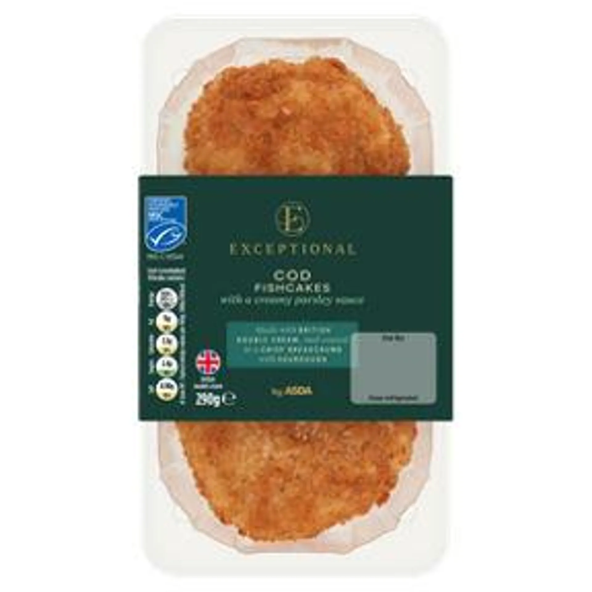 Exceptional by ASDA Cod Fishcakes with a Creamy Parsley Sauce 290g