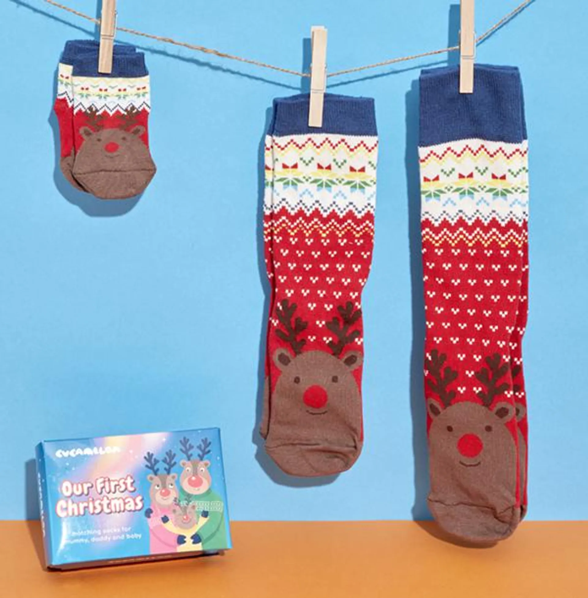 Our First Christmas - Mummy, Daddy & Me Socks WAS £14.99 NOW £6.99