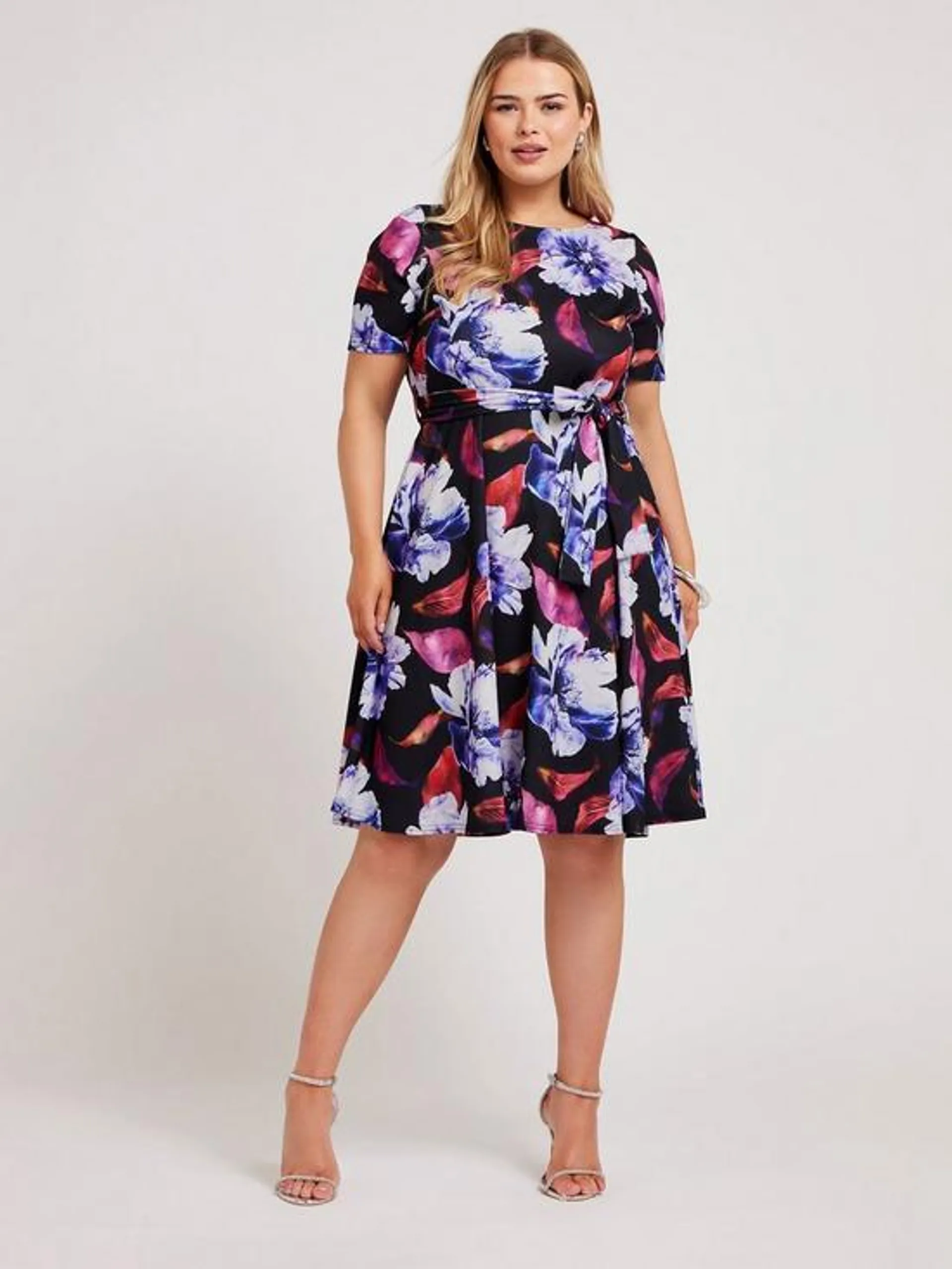 Curve Floral Skater Dress