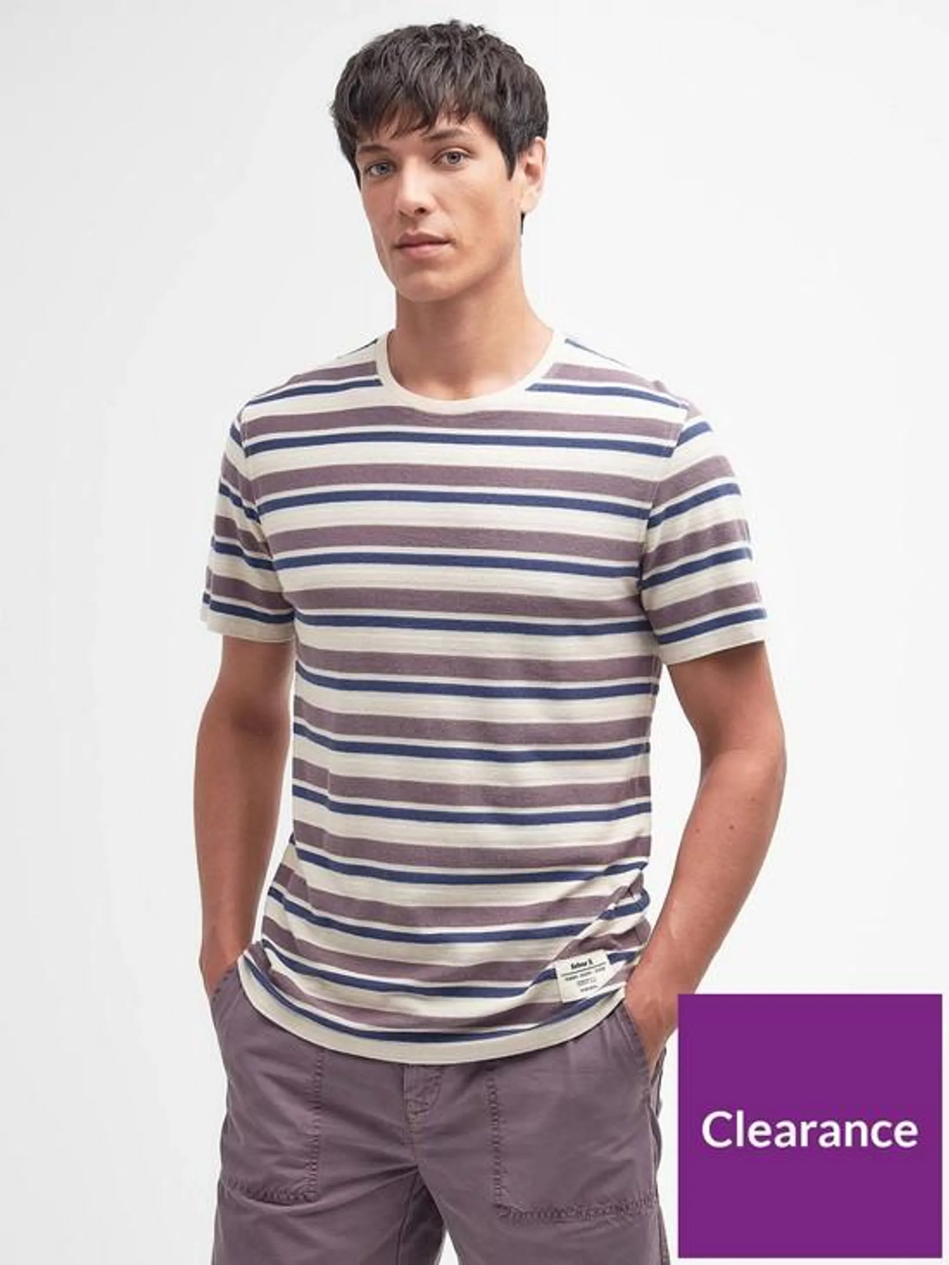 Whitwell Textured Stripe Tailored T-shirt - Purple