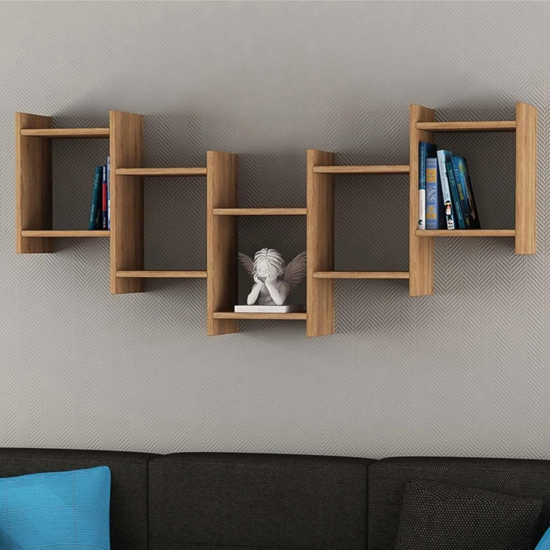 Decortie Bat 151cm Oak Modern Floating Shelf