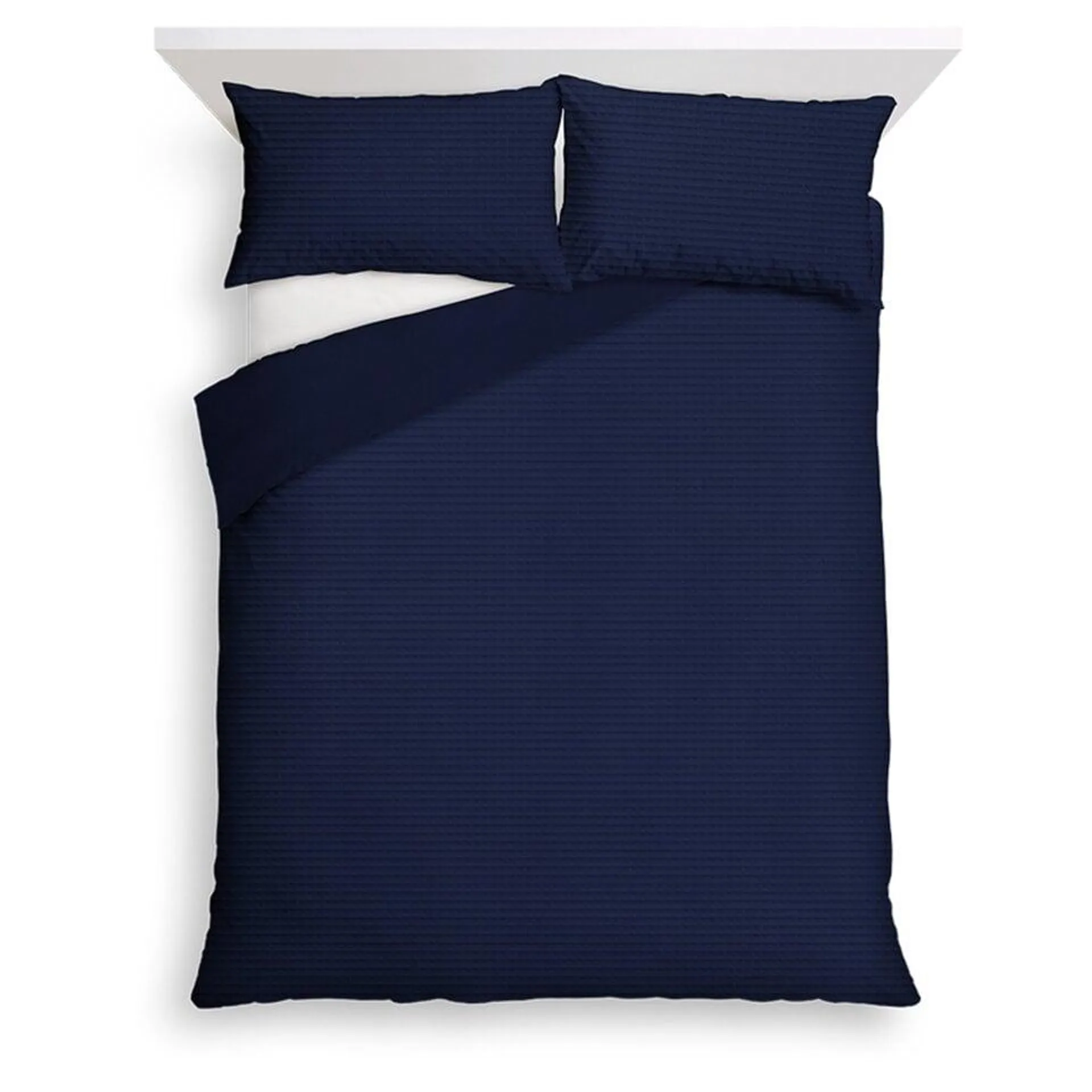 F&F Home Bedding Navy Waffle Duvet Set King