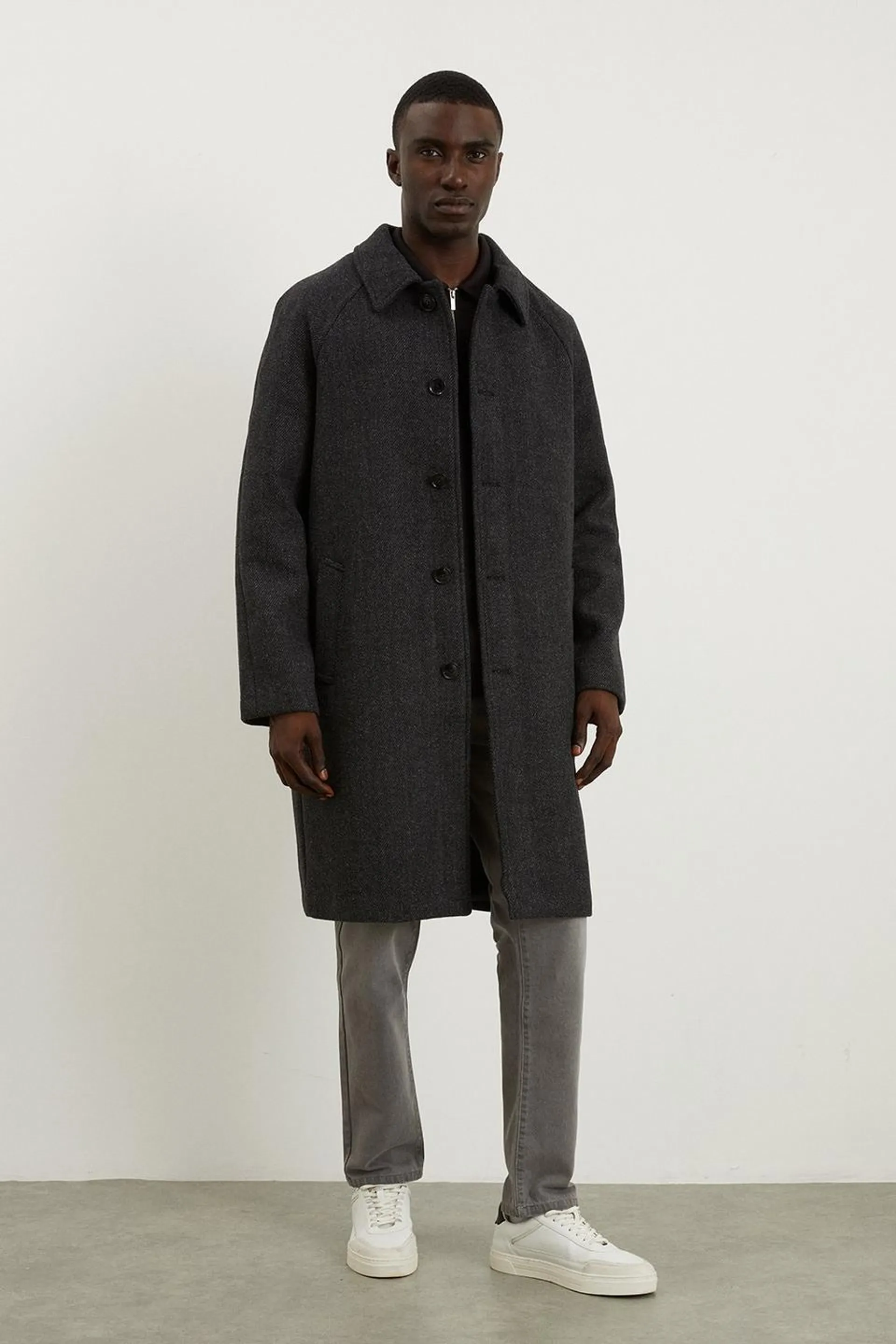 Wool Textured Car Coat