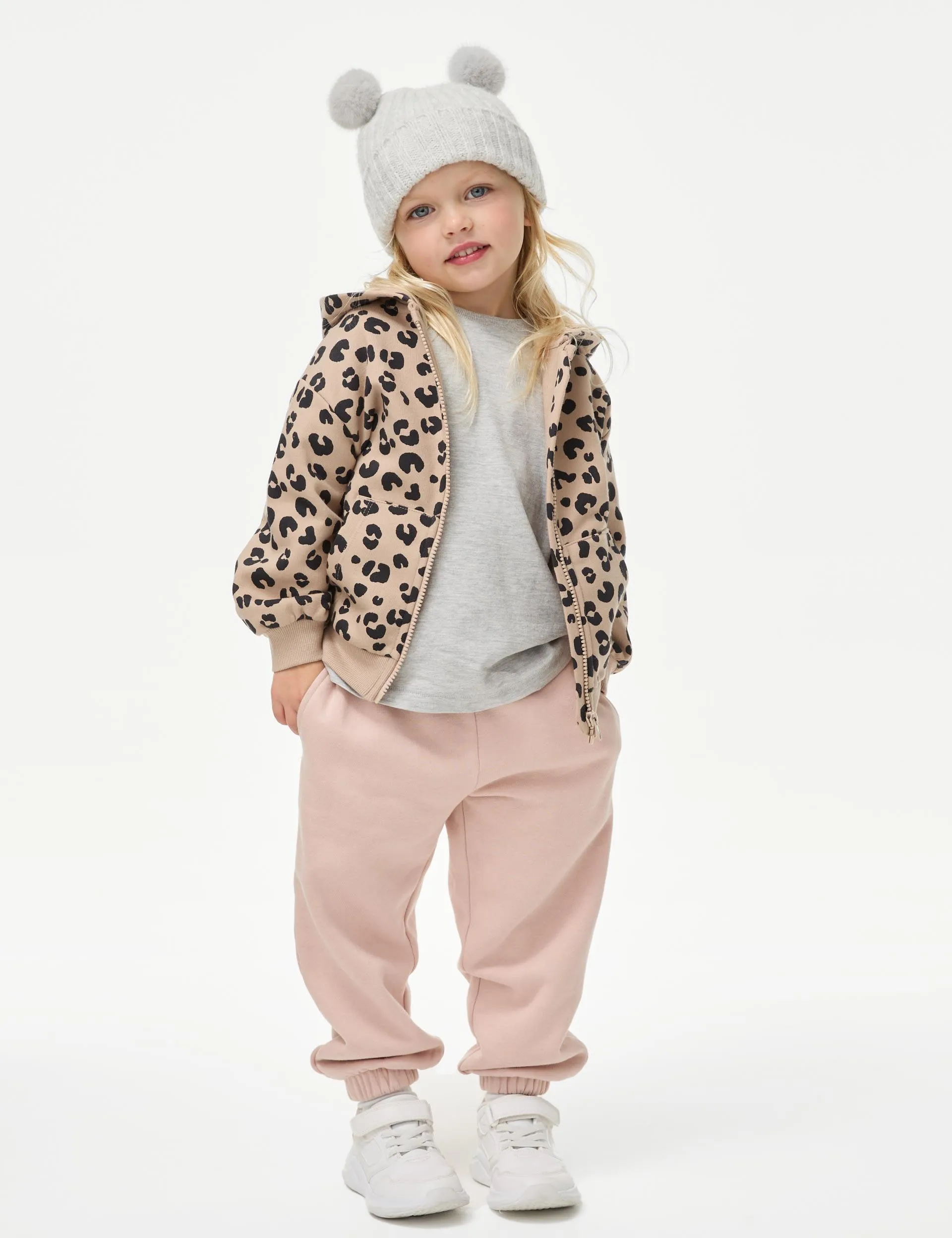 Cotton Rich Animal Print Zip Hoodie (2-8 Yrs)