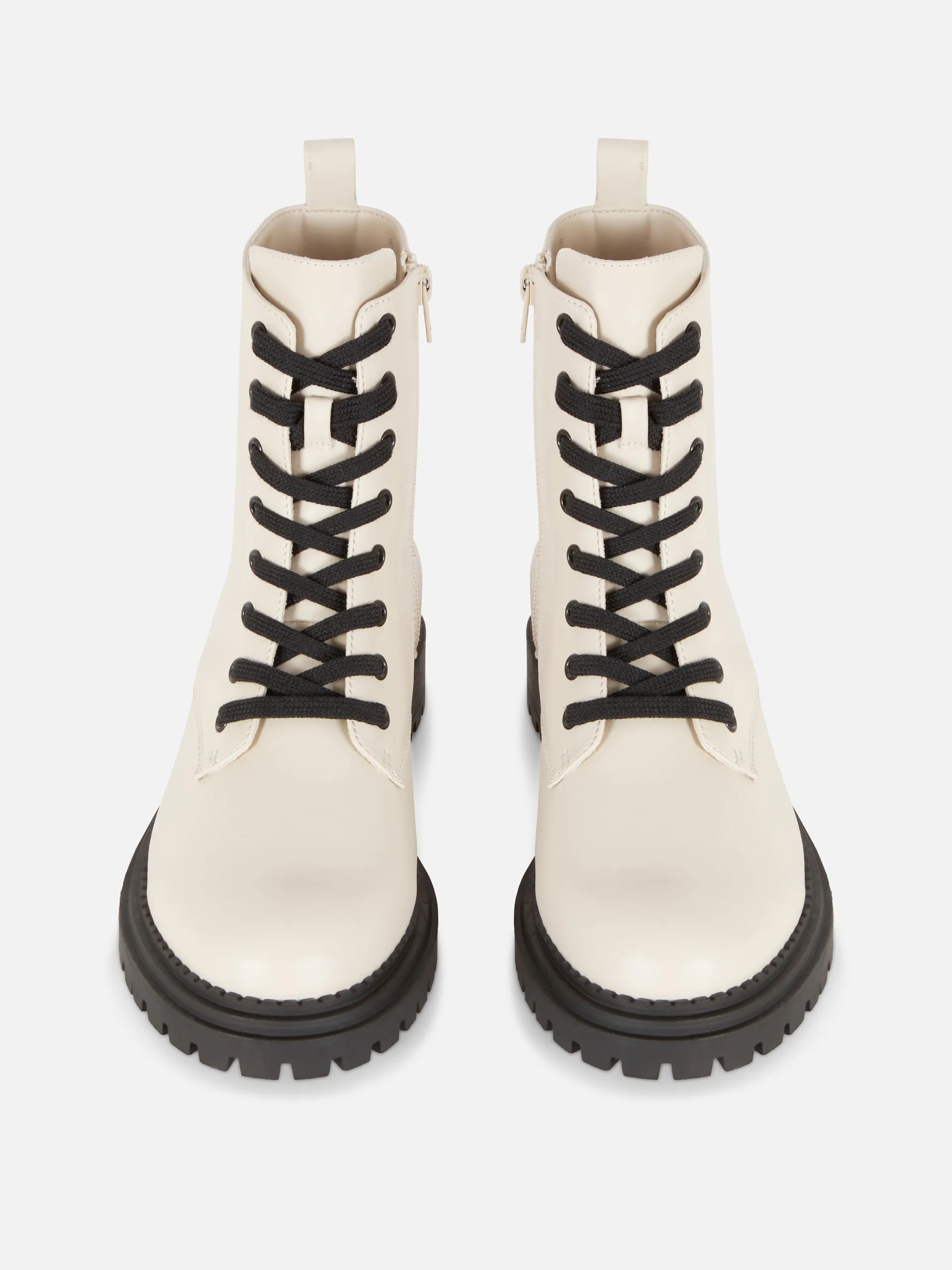 Lace-Up Biker Boots