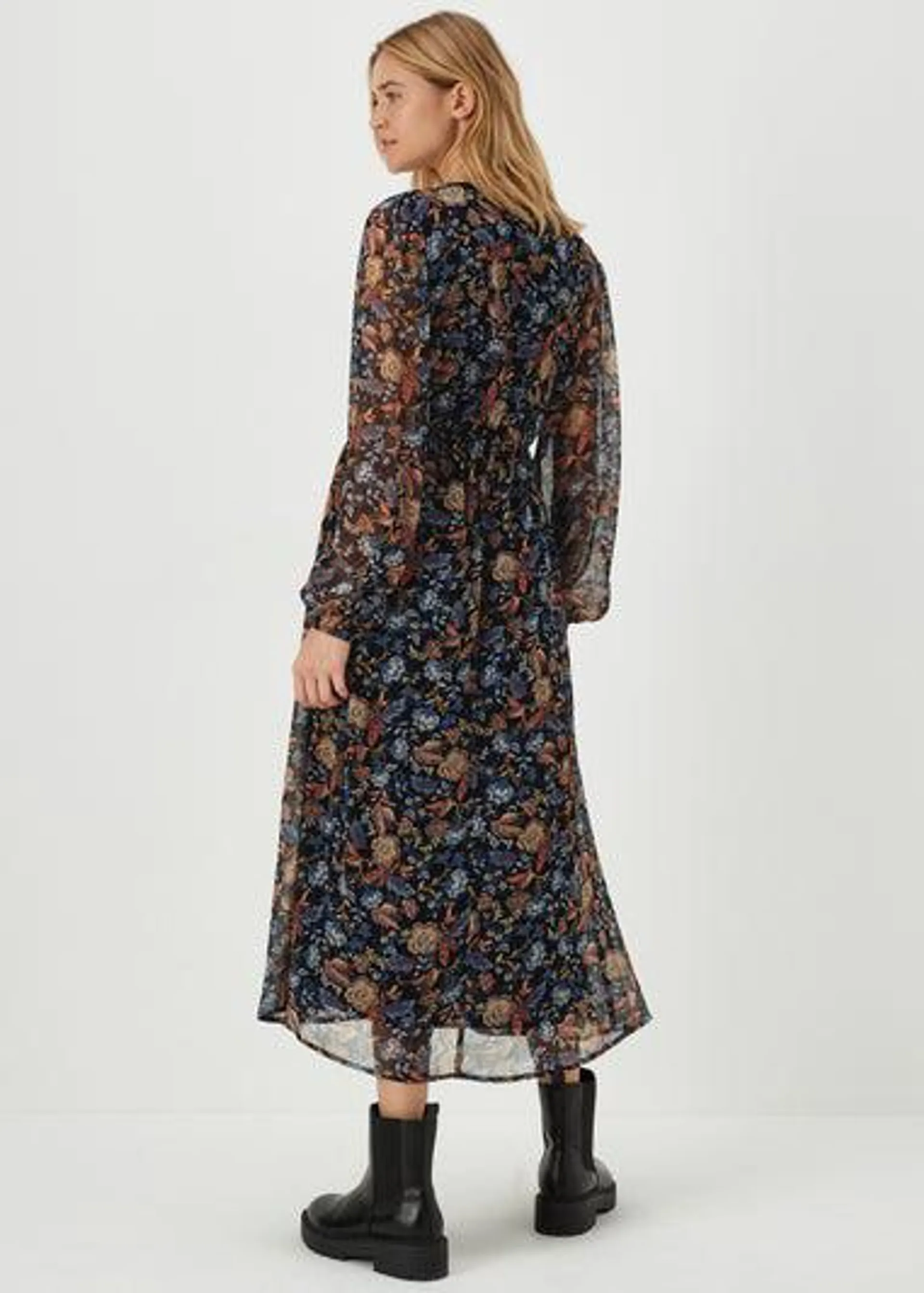 JDY Josie Multicoloured Floral Midi Dress - Size 8