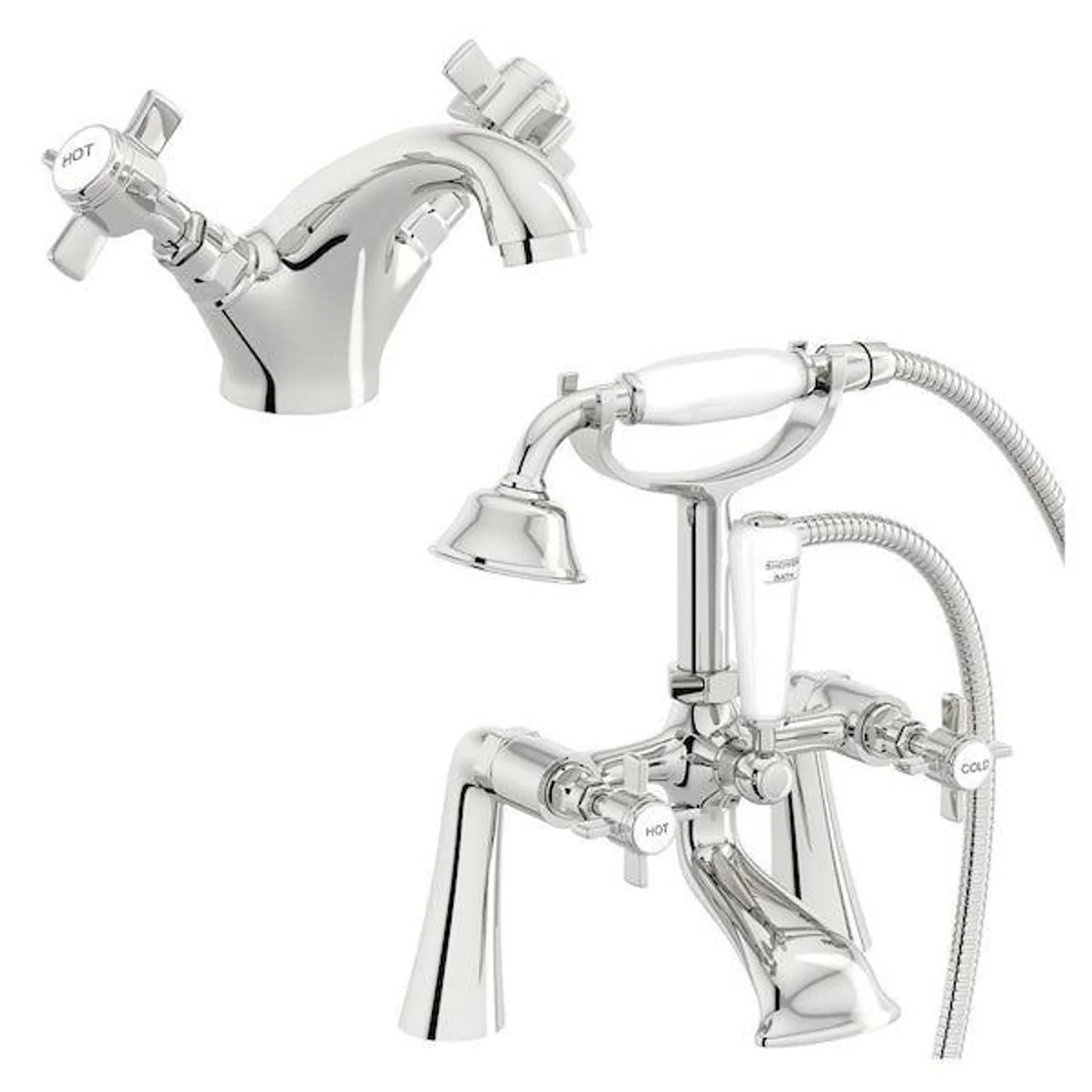Orchard Dulwich basin and bath shower mixer tap pack
