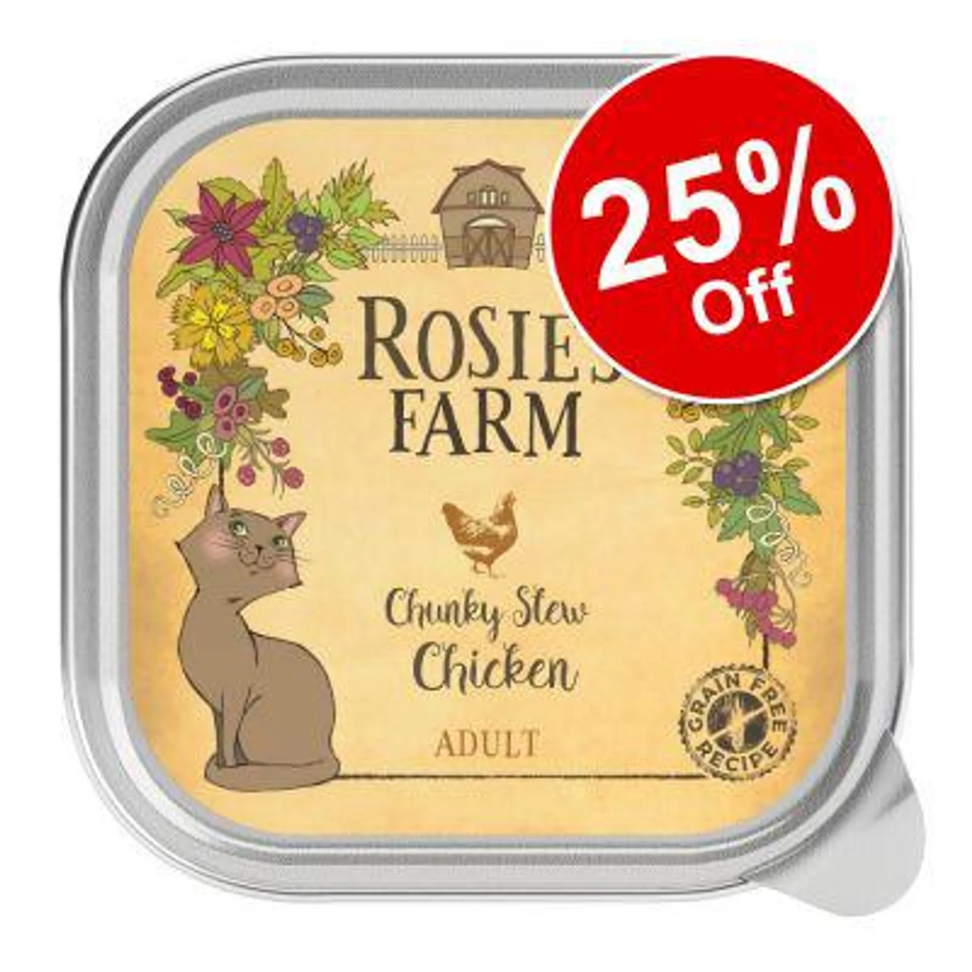 16 x 100g Rosie's Farm Wet Cat Food - 25% Off!*