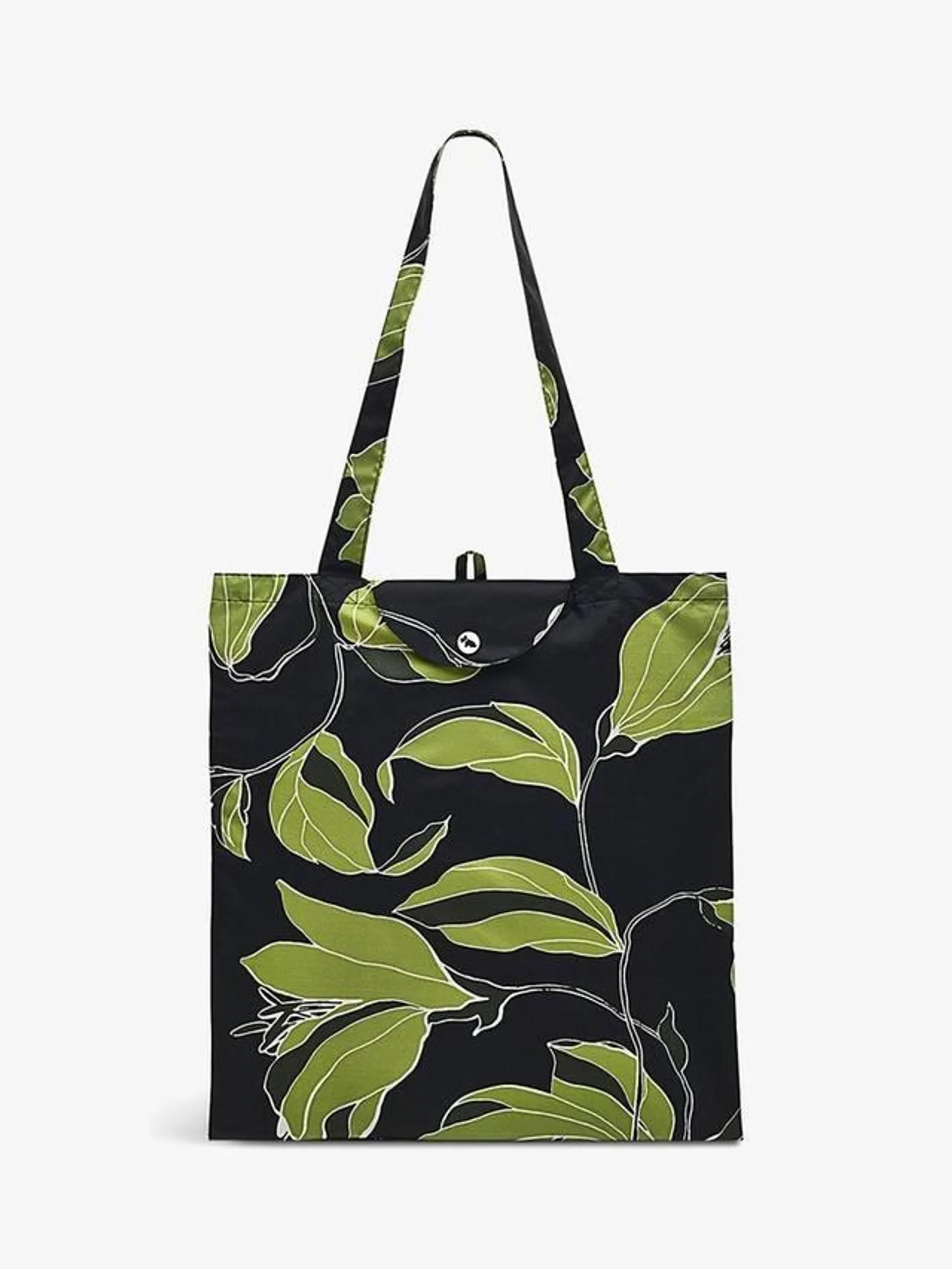 Bonsai Floral Foldaway Responsible Foldaway Shopper Bag, Black/Multi