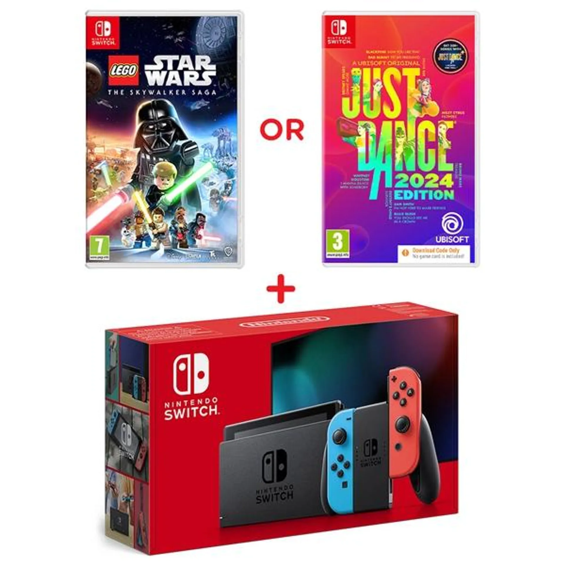 Nintendo Switch Neon Console & Select Game