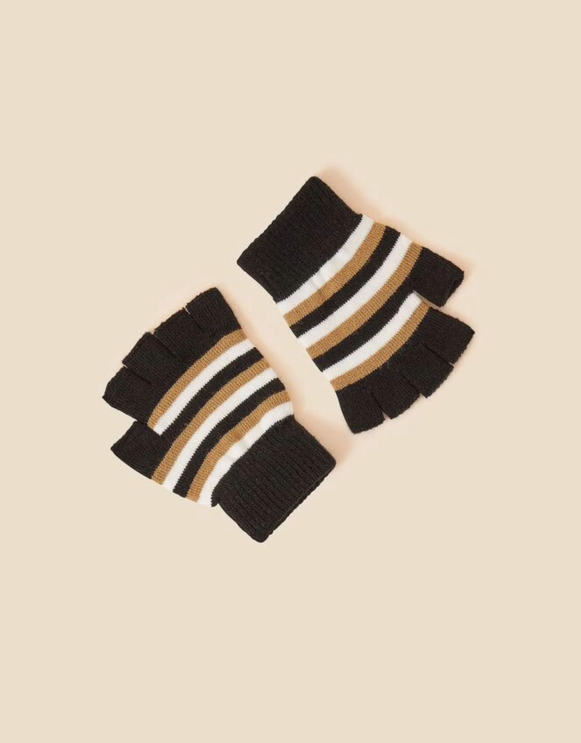 Stripe Fingerless Gloves