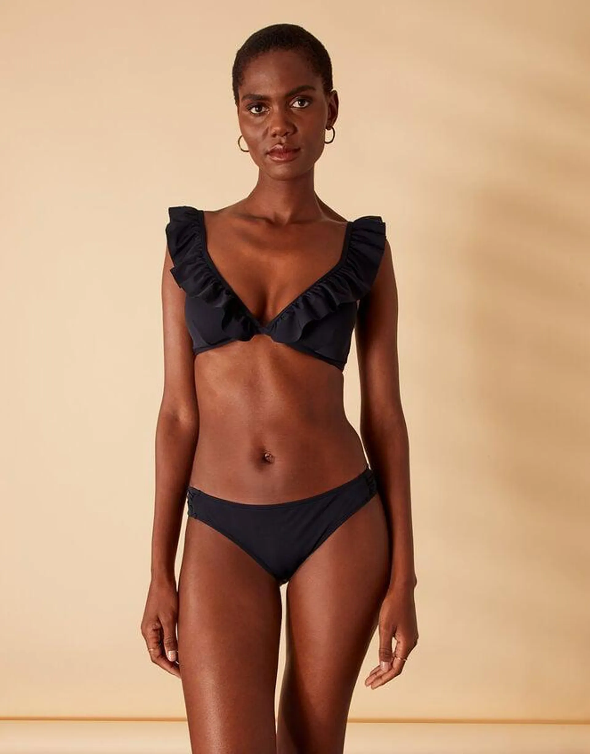 Ruched Side Bikini Briefs Black