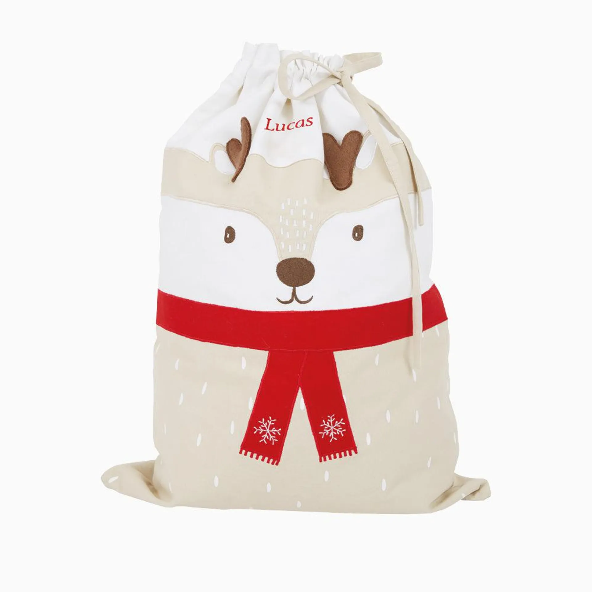 Personalised Christmas Sack, Reindeer