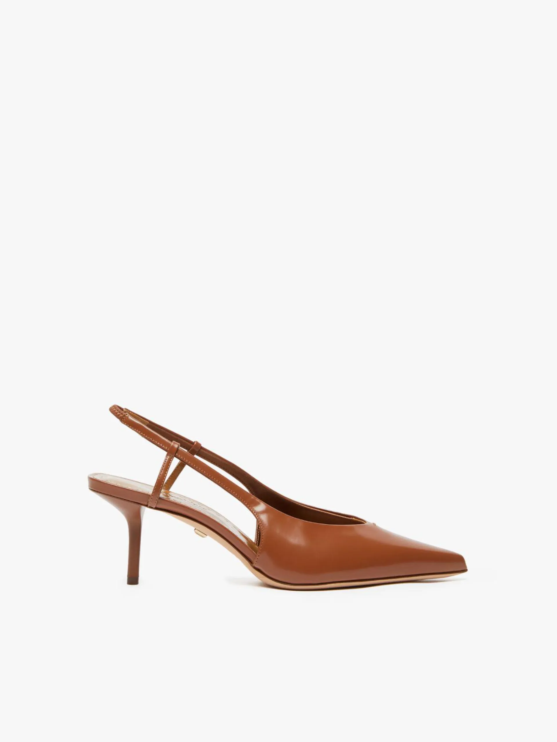 Leather slingback court shoes