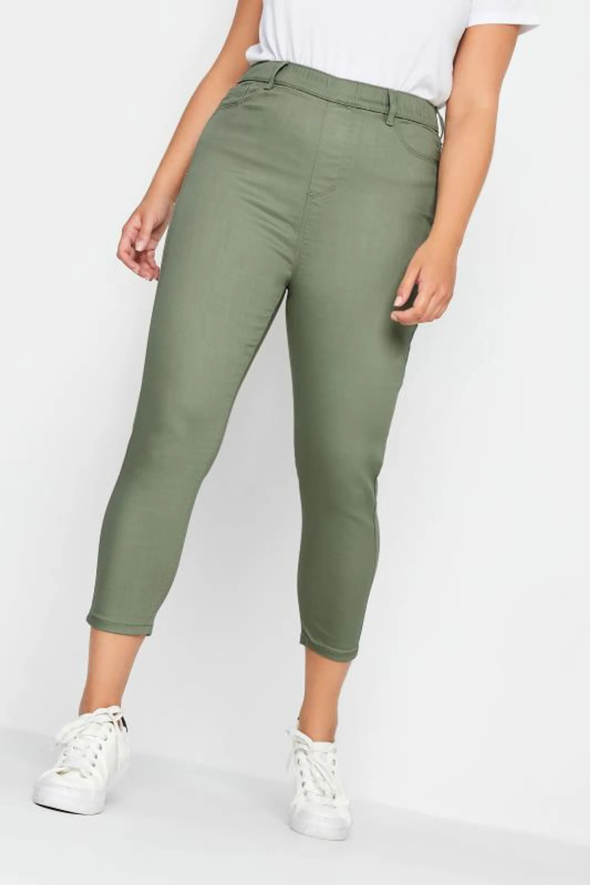 YOURS Curve Sage Green Cropped Stretch GRACE Jeggings
