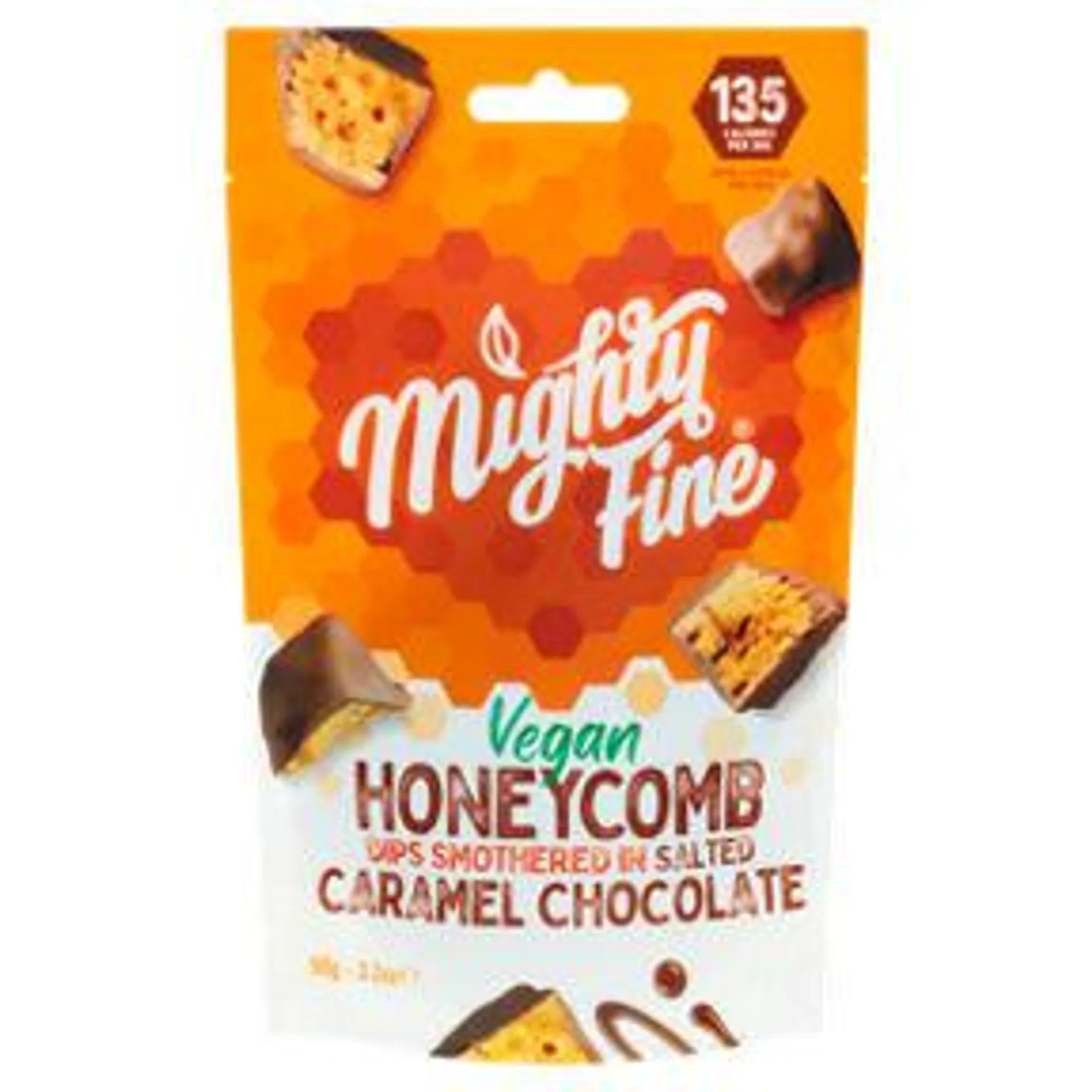 Mighty Fine Vegan Honeycomb Dips Smothered in Salted Caramel Chocolate